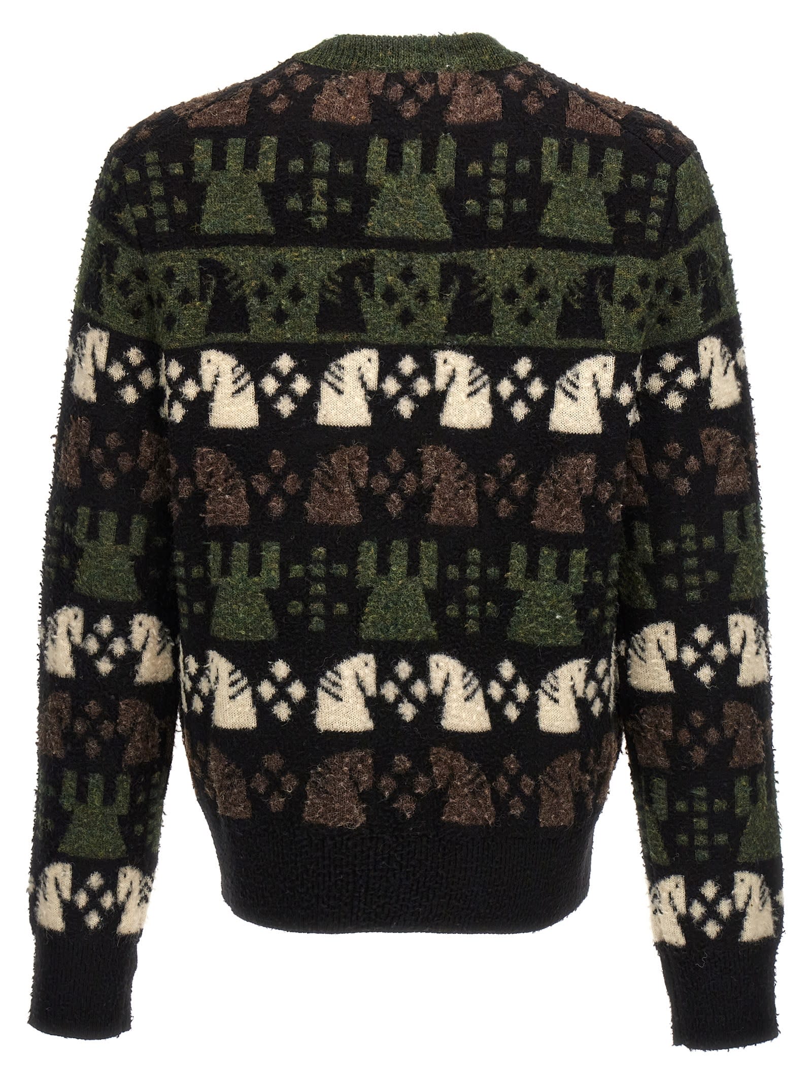 Shop Burberry Chess Sweater In Multicolor