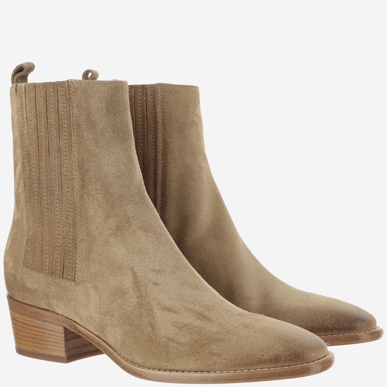 Shop Sartore Suede Ankle Boots In Beige