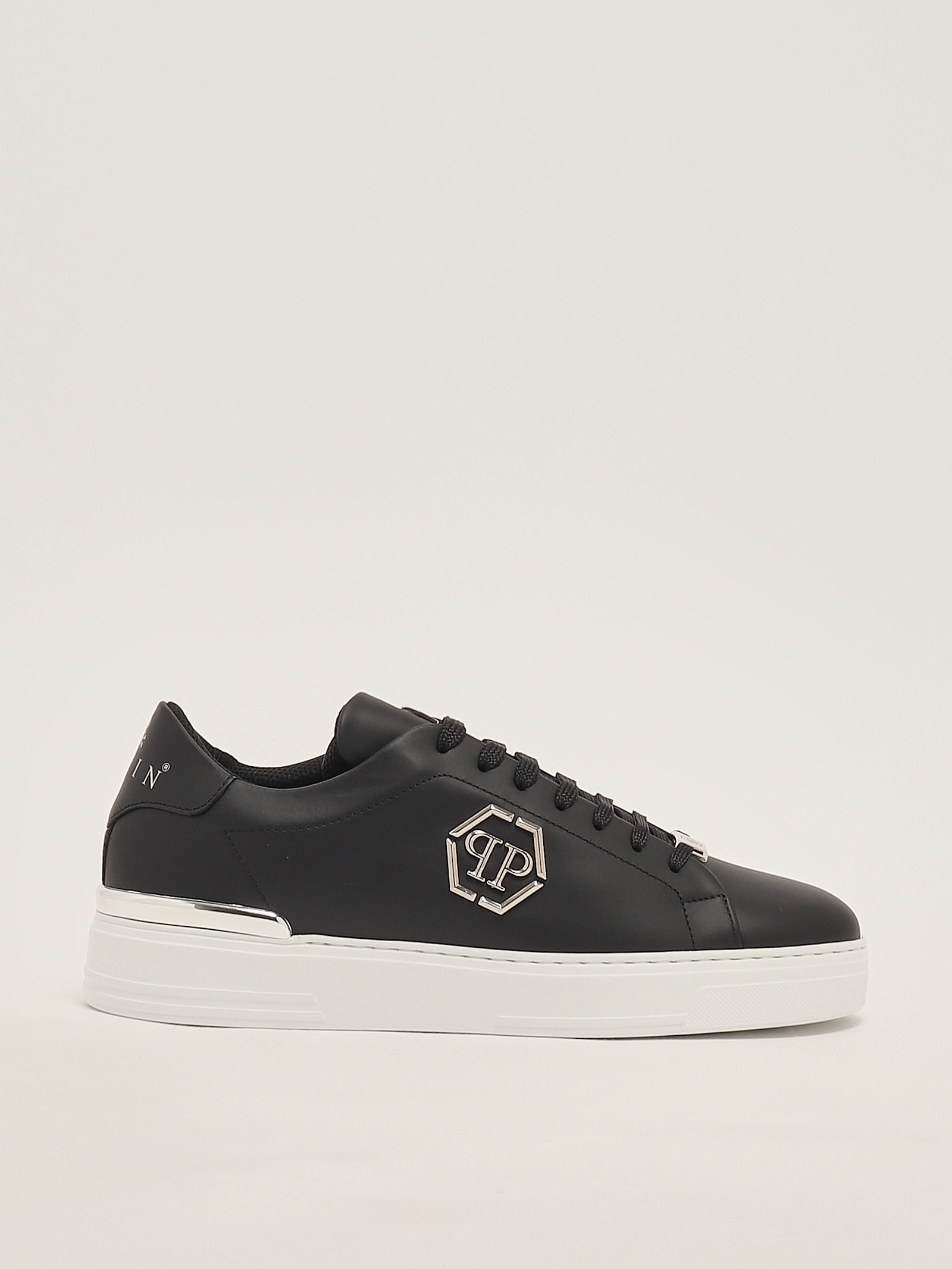 Philipp Plein Lo-top Sneakers Cocco Print Insert Hexagon In Black