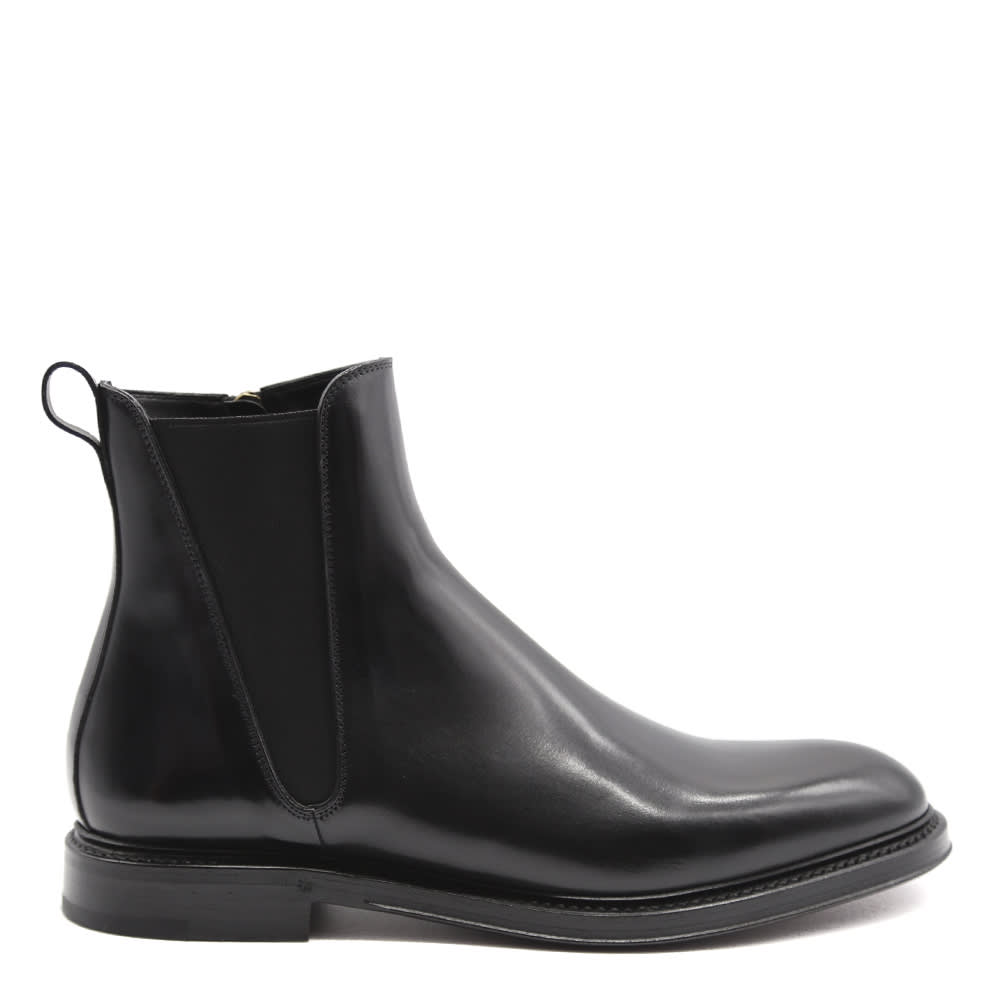Dolce & Gabbana Black Ankle Boots In Smooth Leather