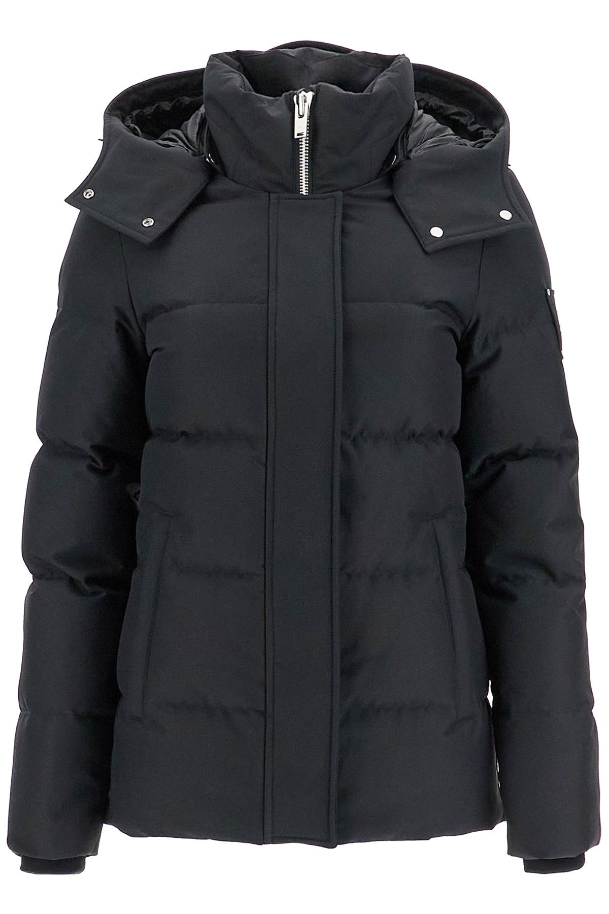 Shop Moose Knuckles Cloud 3q Down Jacket With She In Blk W/blk Sh (black)