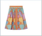 Stella Mccartney Orange Skirt For Girl With Shells In Multicolor