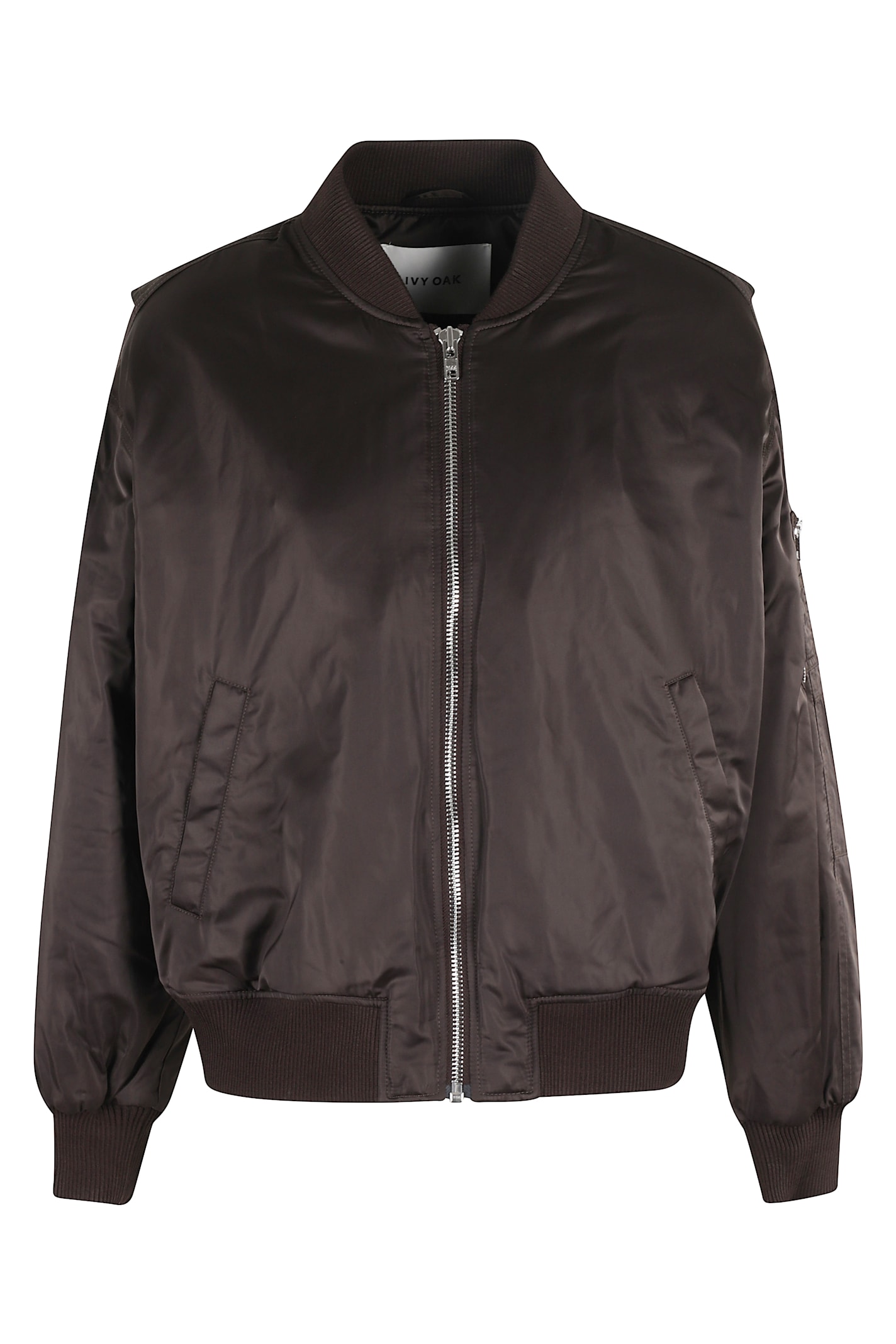 Ivy & Oak Ivy Oak Bomber Jacket With Ribbed Collar In Brown