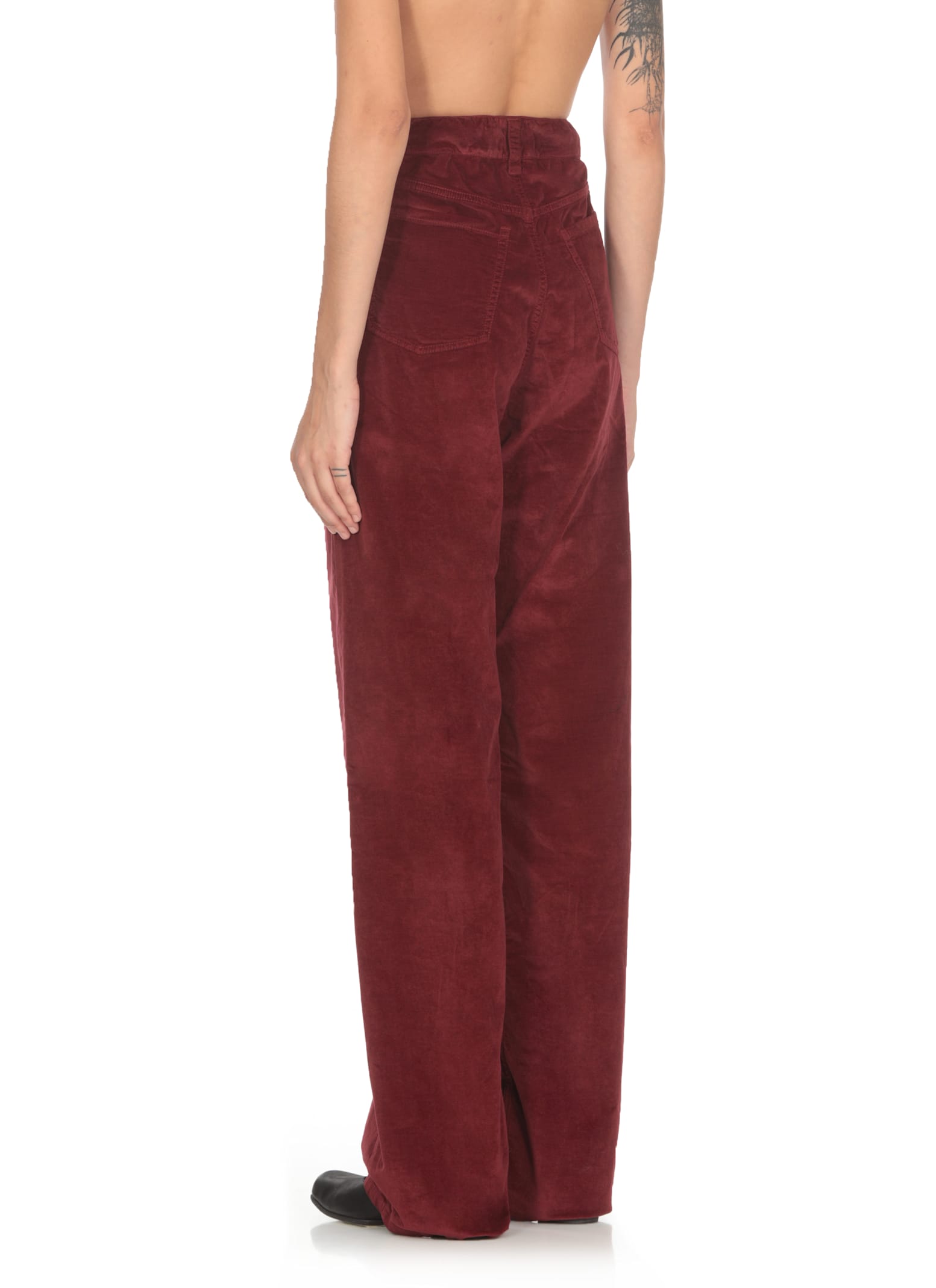 Shop Uma Wang Tree Trousers In Bordeaux