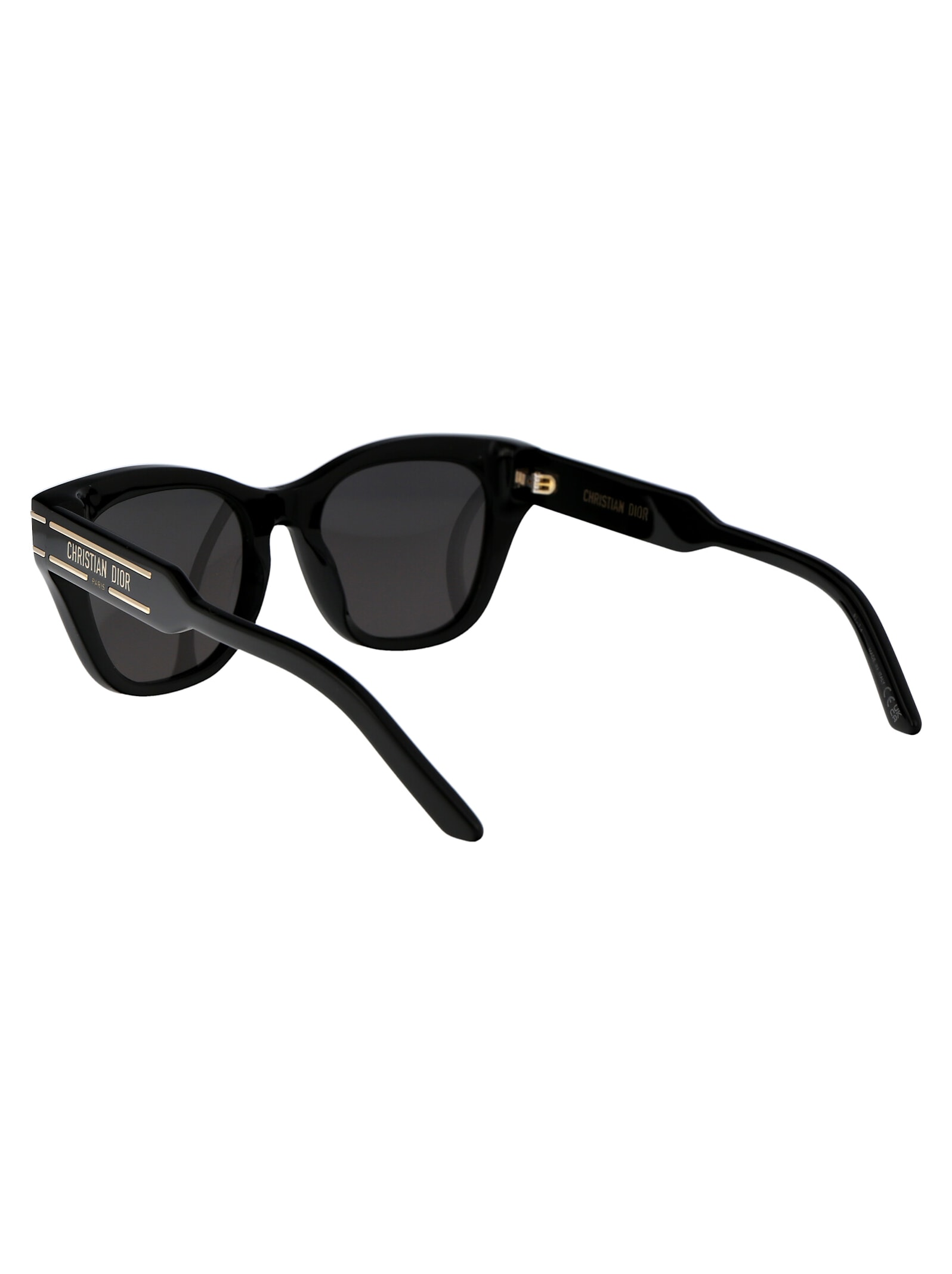 Shop Dior Signature B4i Sunglasses In 10a0 Shiny Black / Smoke