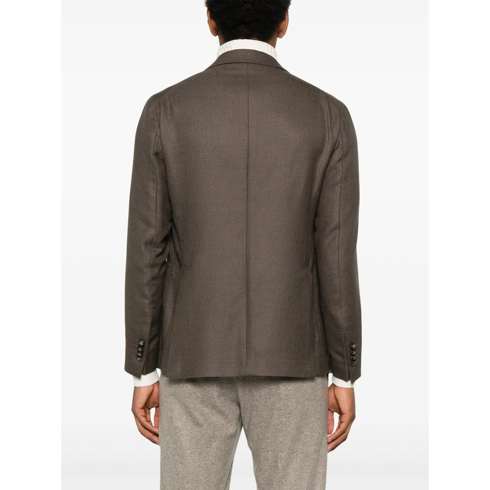 Tagliatore Double-breasted Blazer In Brown