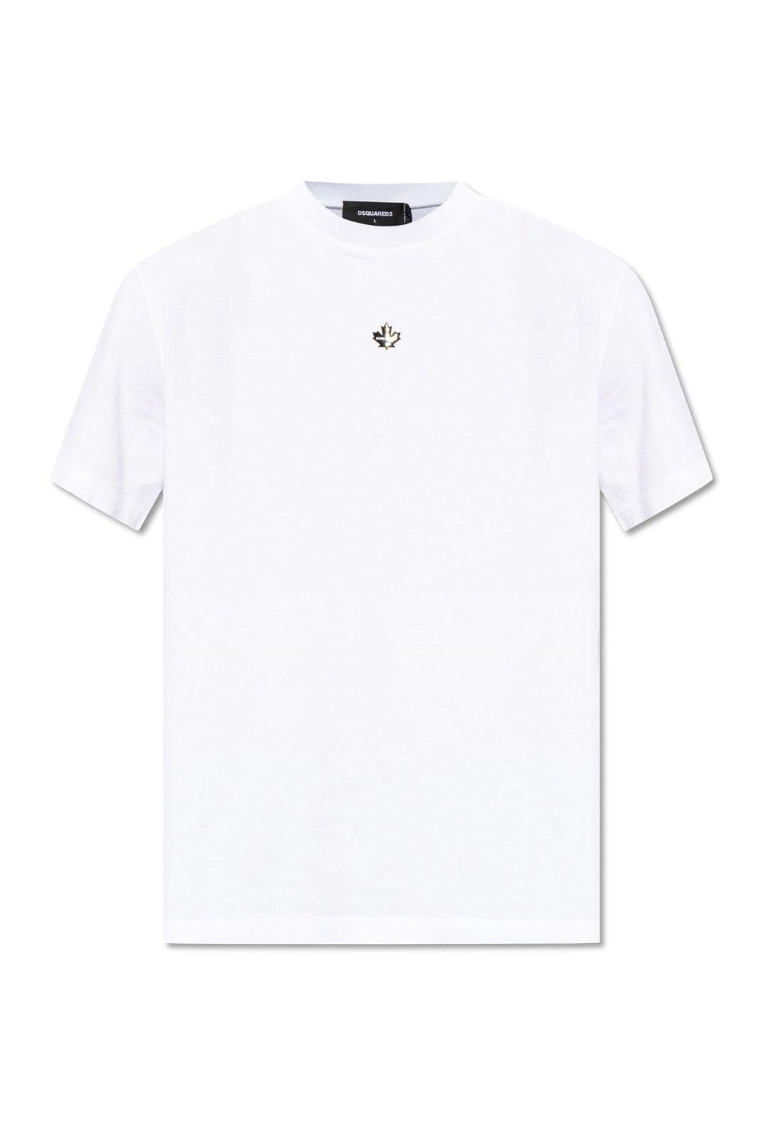 Shop Dsquared2 Logo Patch Crewneck T-shirt In White