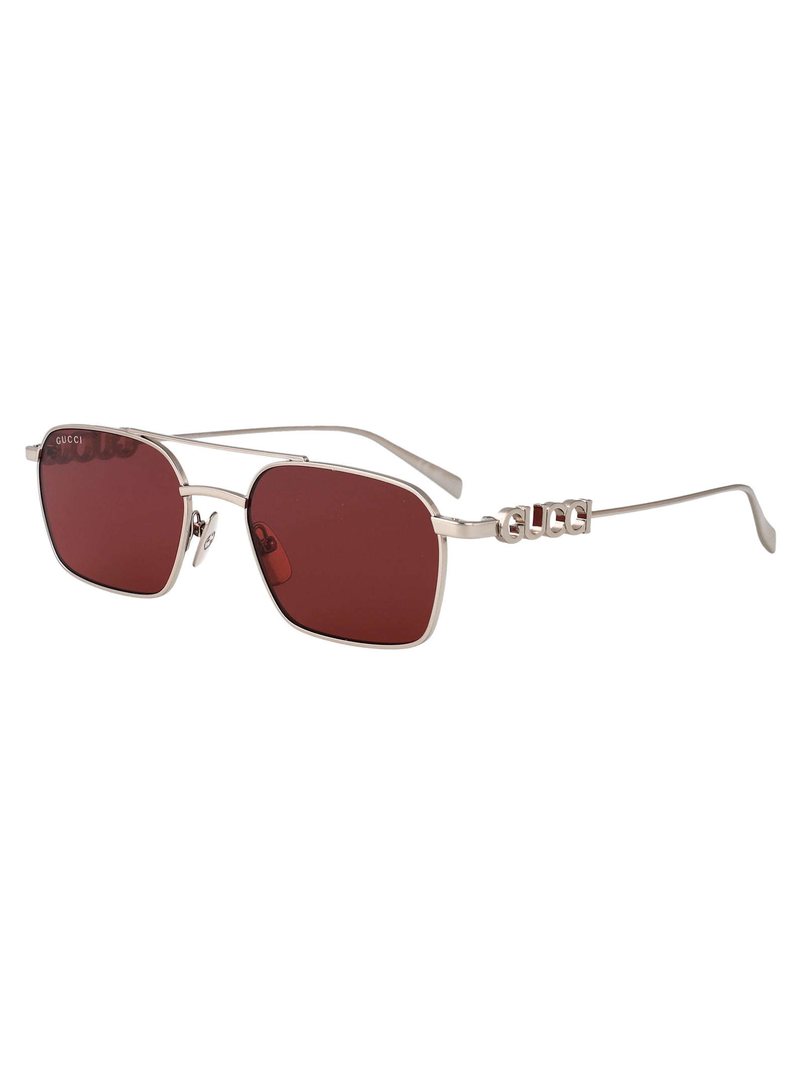 Gucci Gg1804s Linea Name Of Brand 004 Silver Red Sunglasses In Multi
