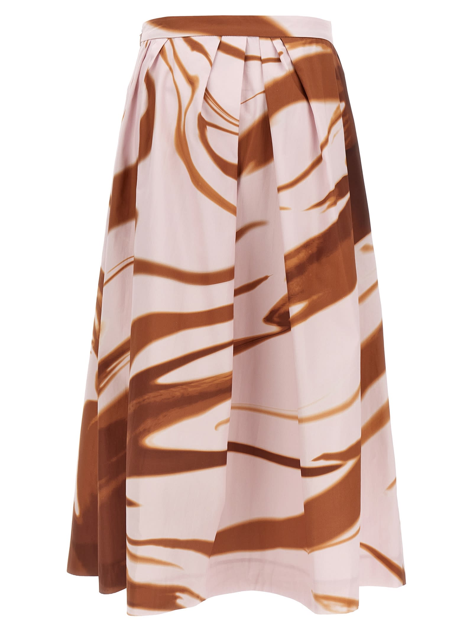 Dries Van Noten Printed Gathered Cotton Midi Skirt In Multicolor