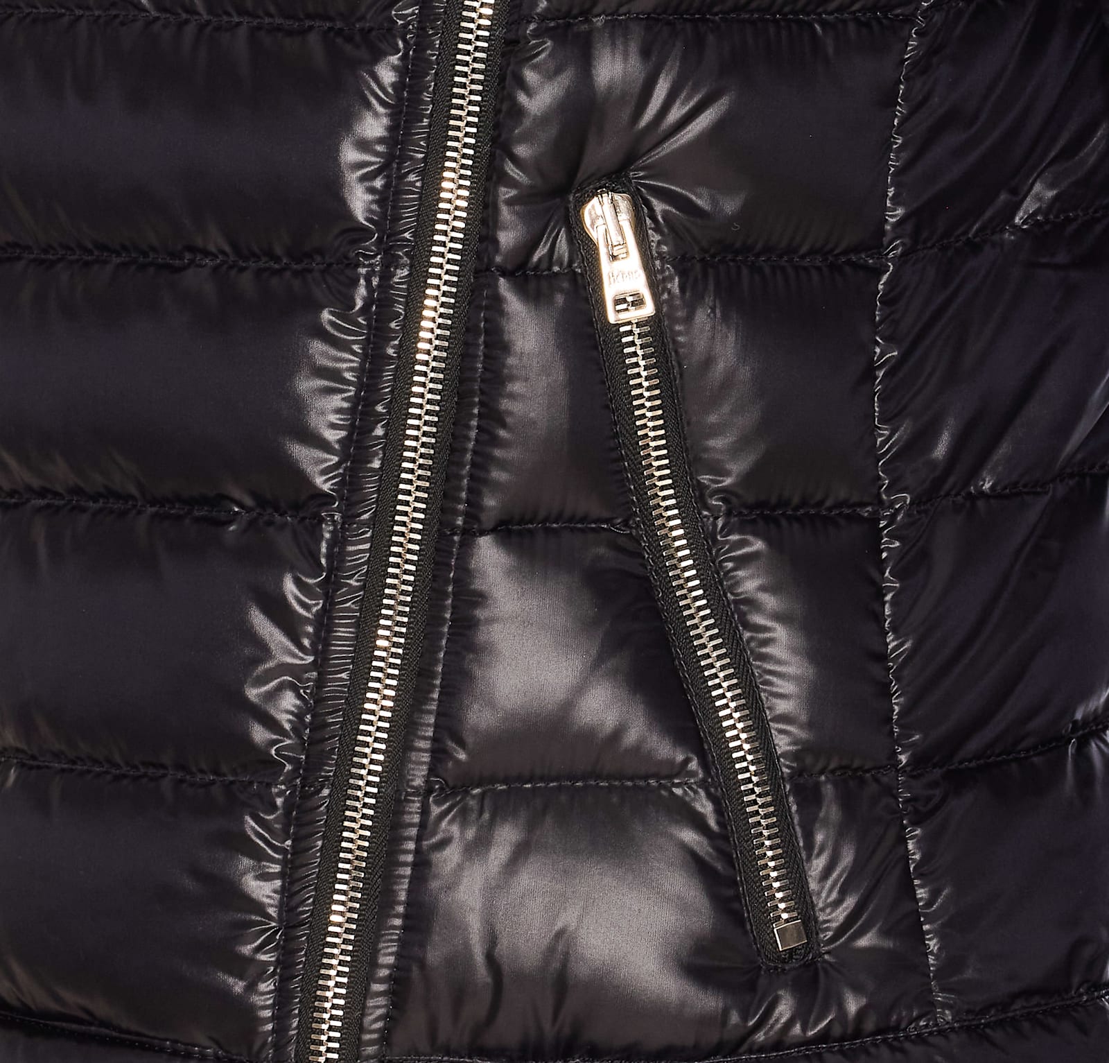 Herno Ultralight Nylon Down Motorcycle Jacket In Black