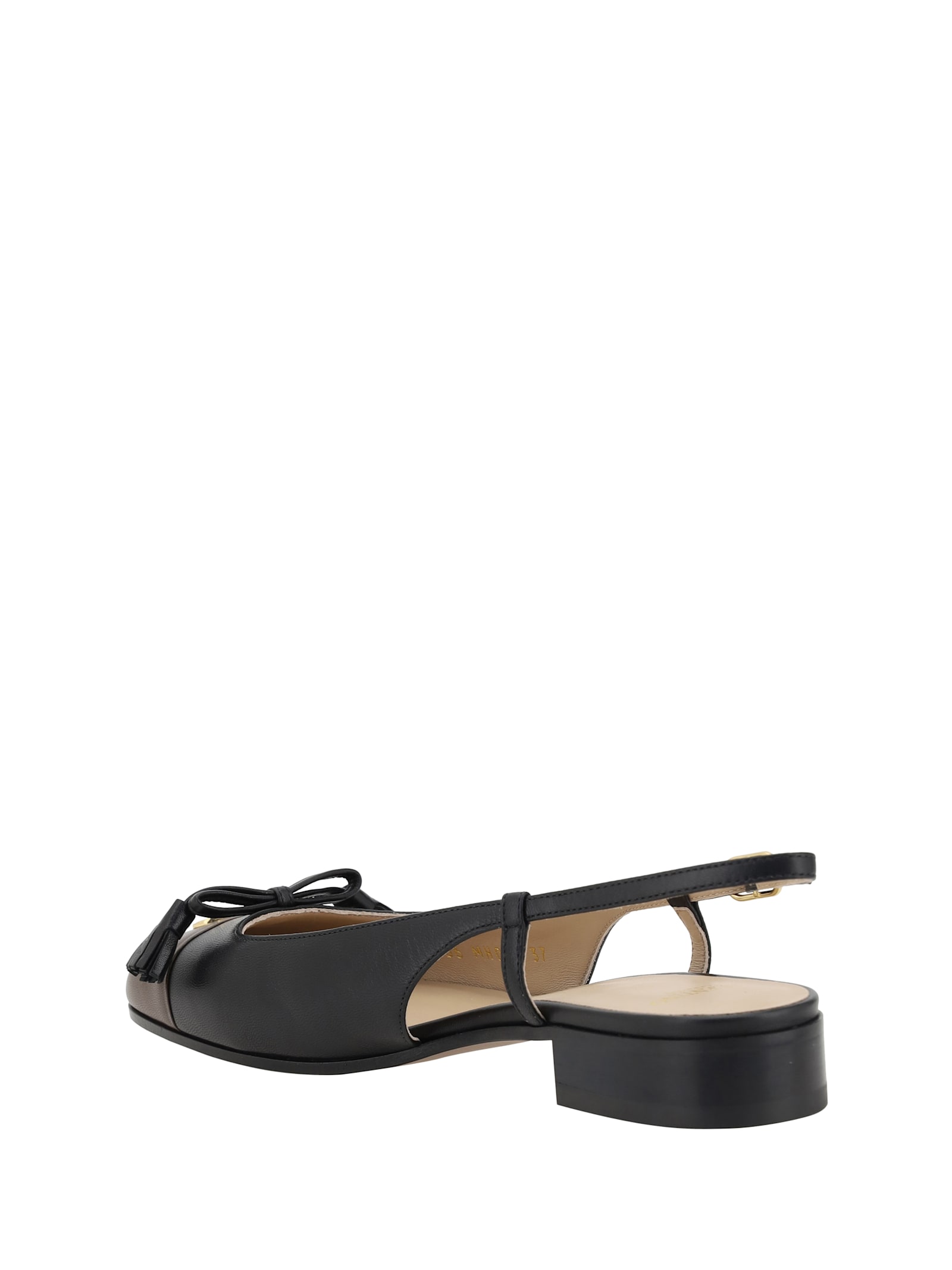 Valentino Garavani Women Two-tone Leather Valet Du Roe Ballerinas In Black