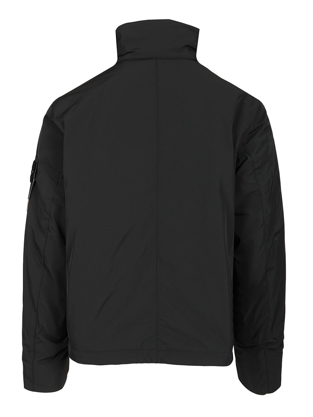 Stone Island Micro Twill Padded Jacket In Black