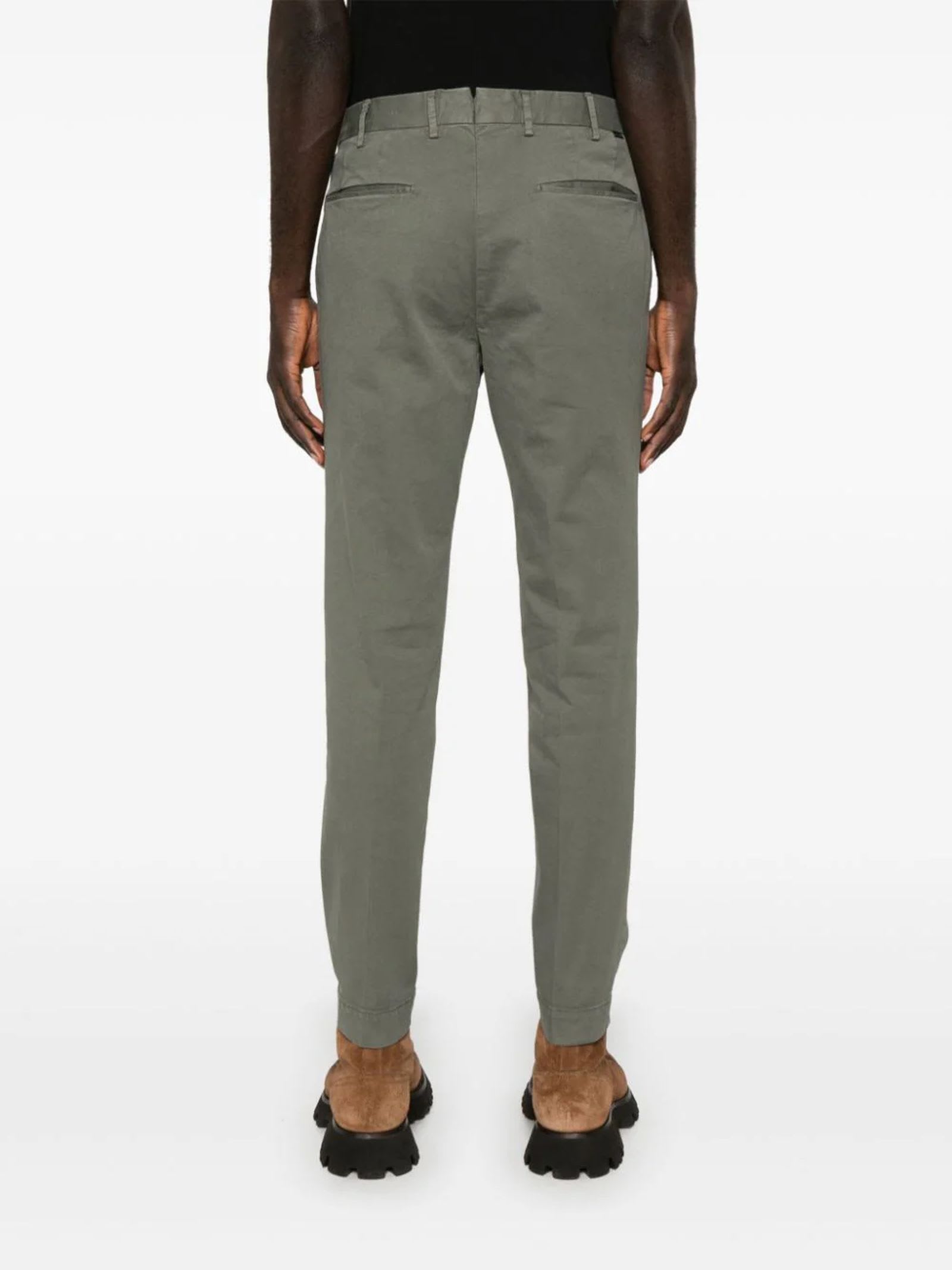 INCOTEX SAGE GREEN COTTON CHINOS 