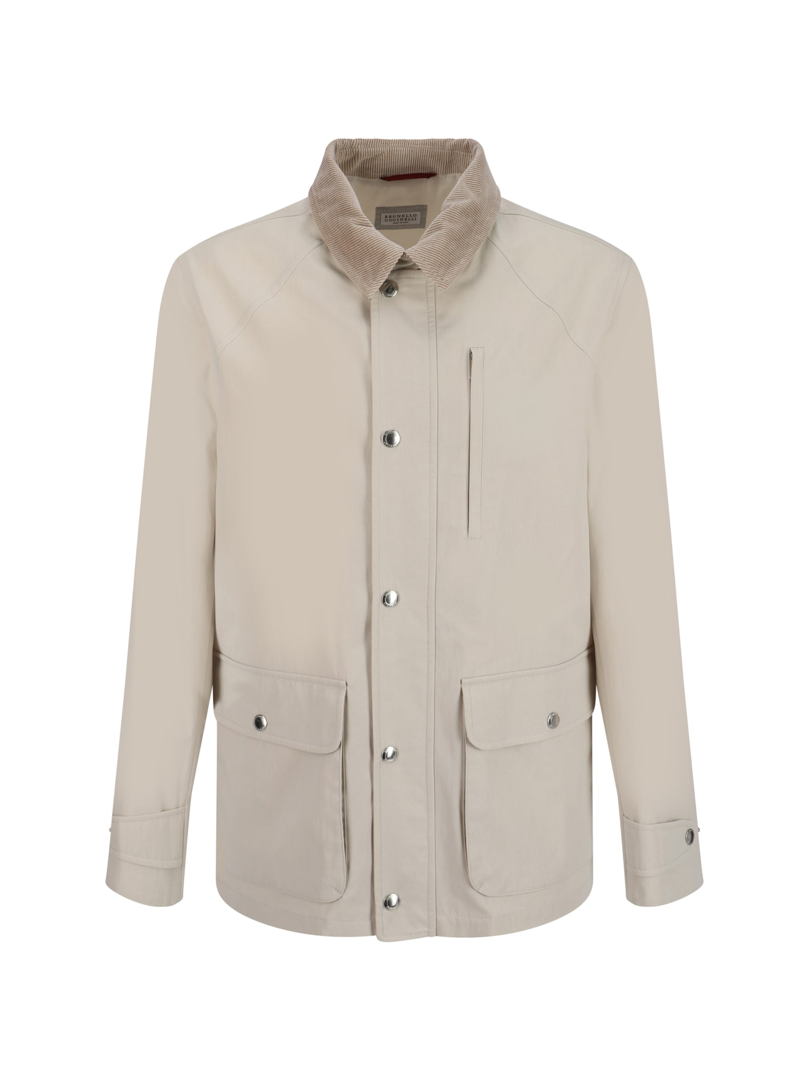 Shop Brunello Cucinelli Jacket In Ghiaccio+bianco