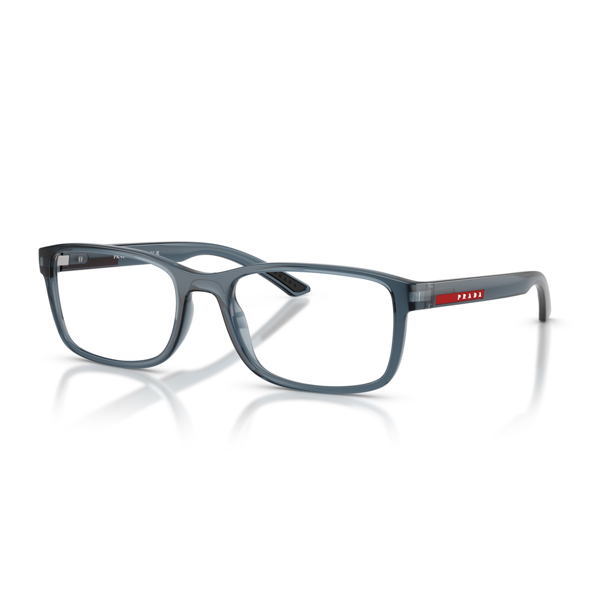 Prada Linea Rossa Ps 06rv Czh1o1 Azzurro Trasparente Glasses In Gray