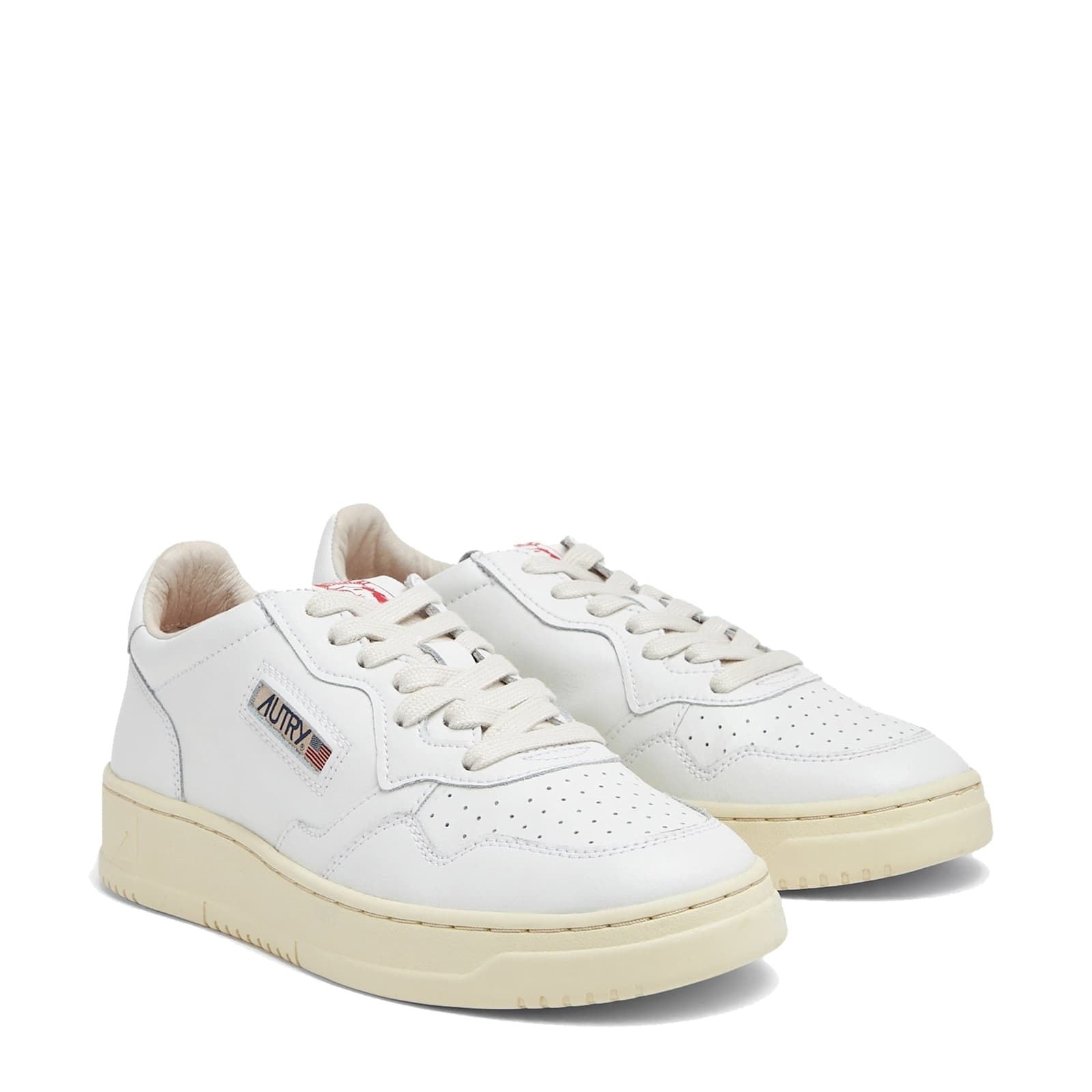 Autry Medalist Leather Sneakers In White