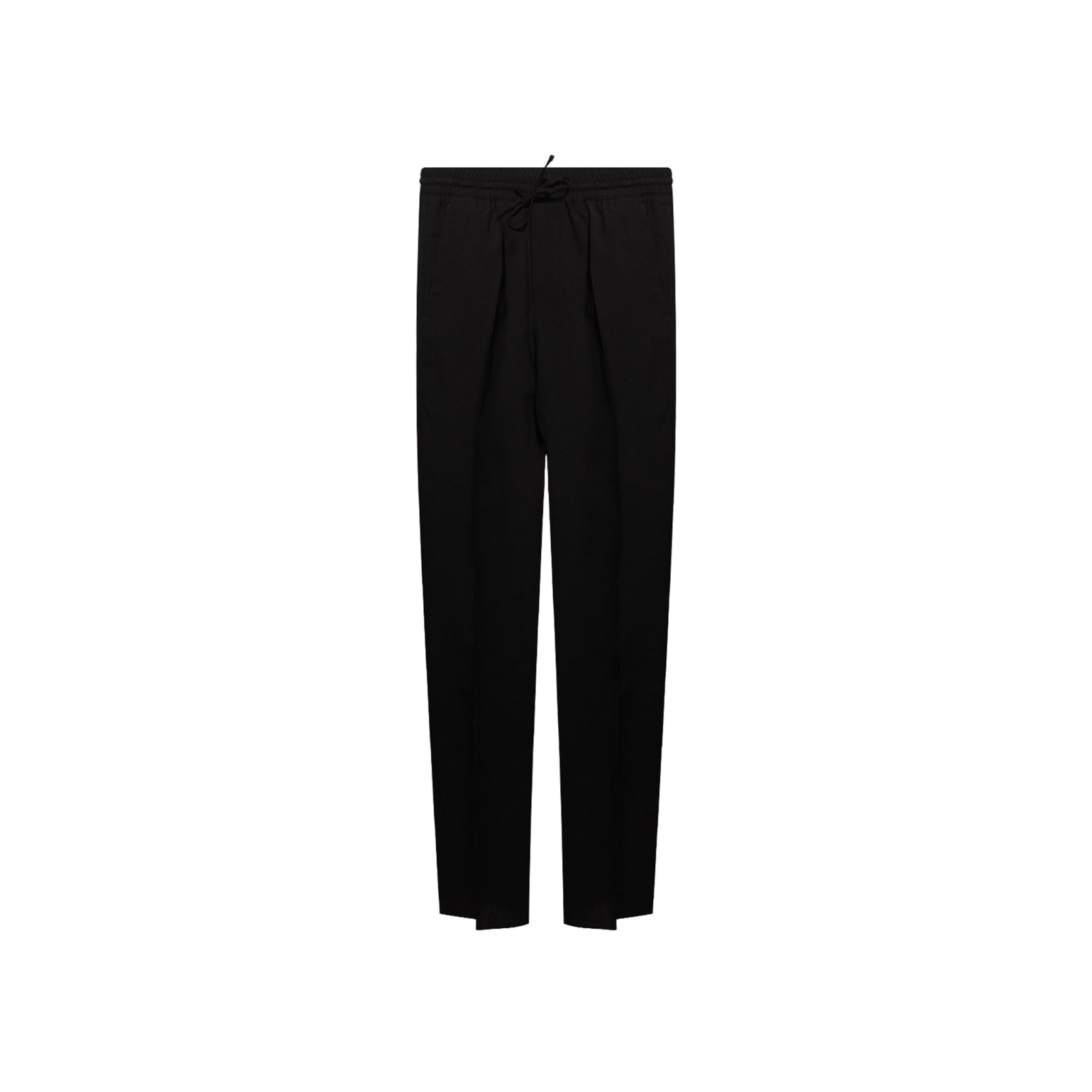 Shop Versace Pleat-front Trousers In Black