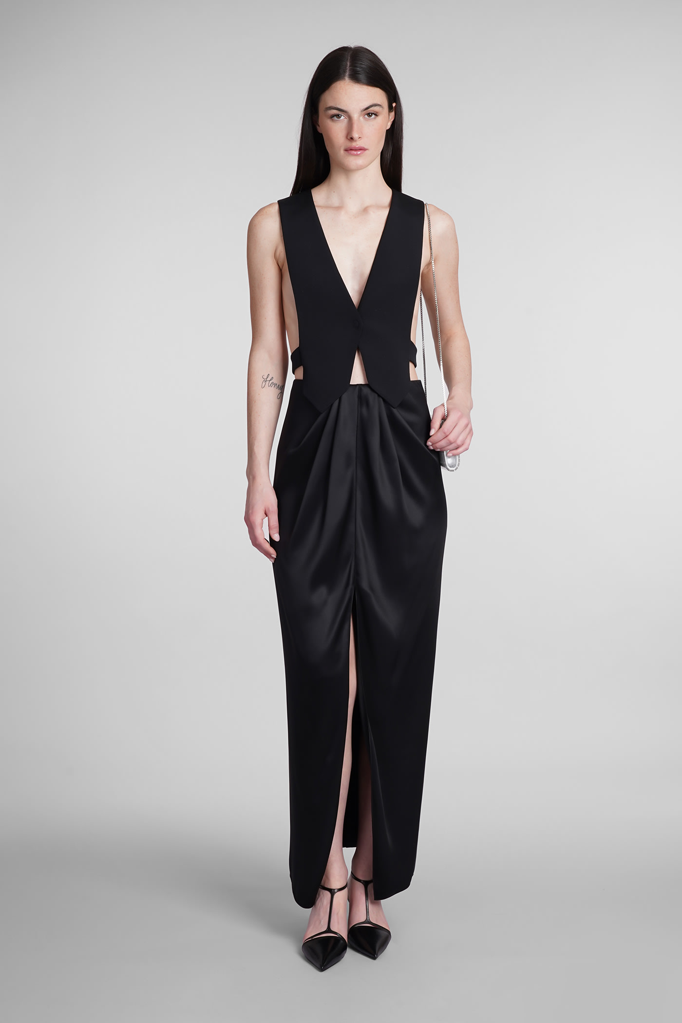 Shop Giorgio Armani Skirt In Black Silk