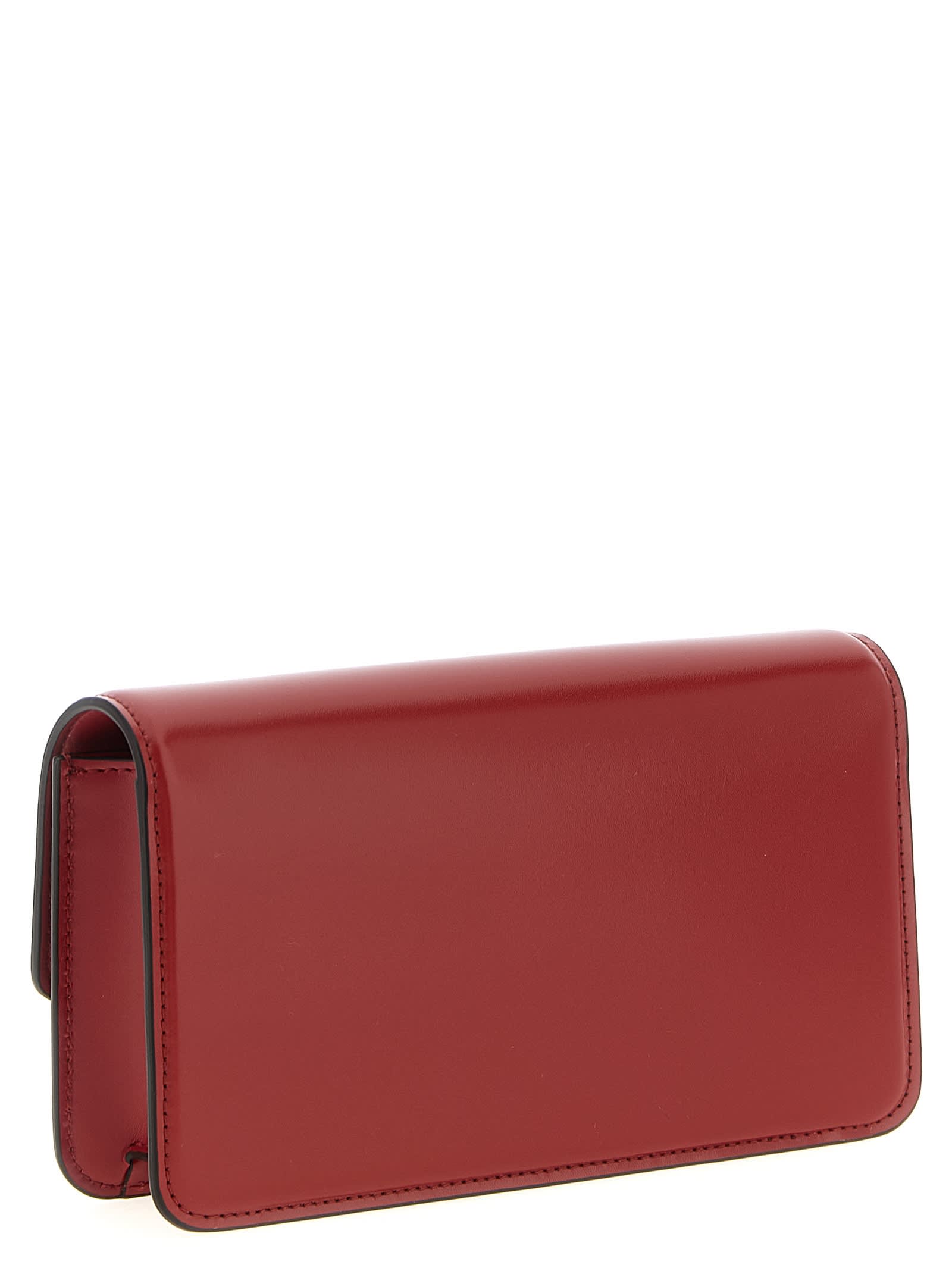 Valentino Crossbody Bags With Gold-tone Hardware And Chain Strap In Red