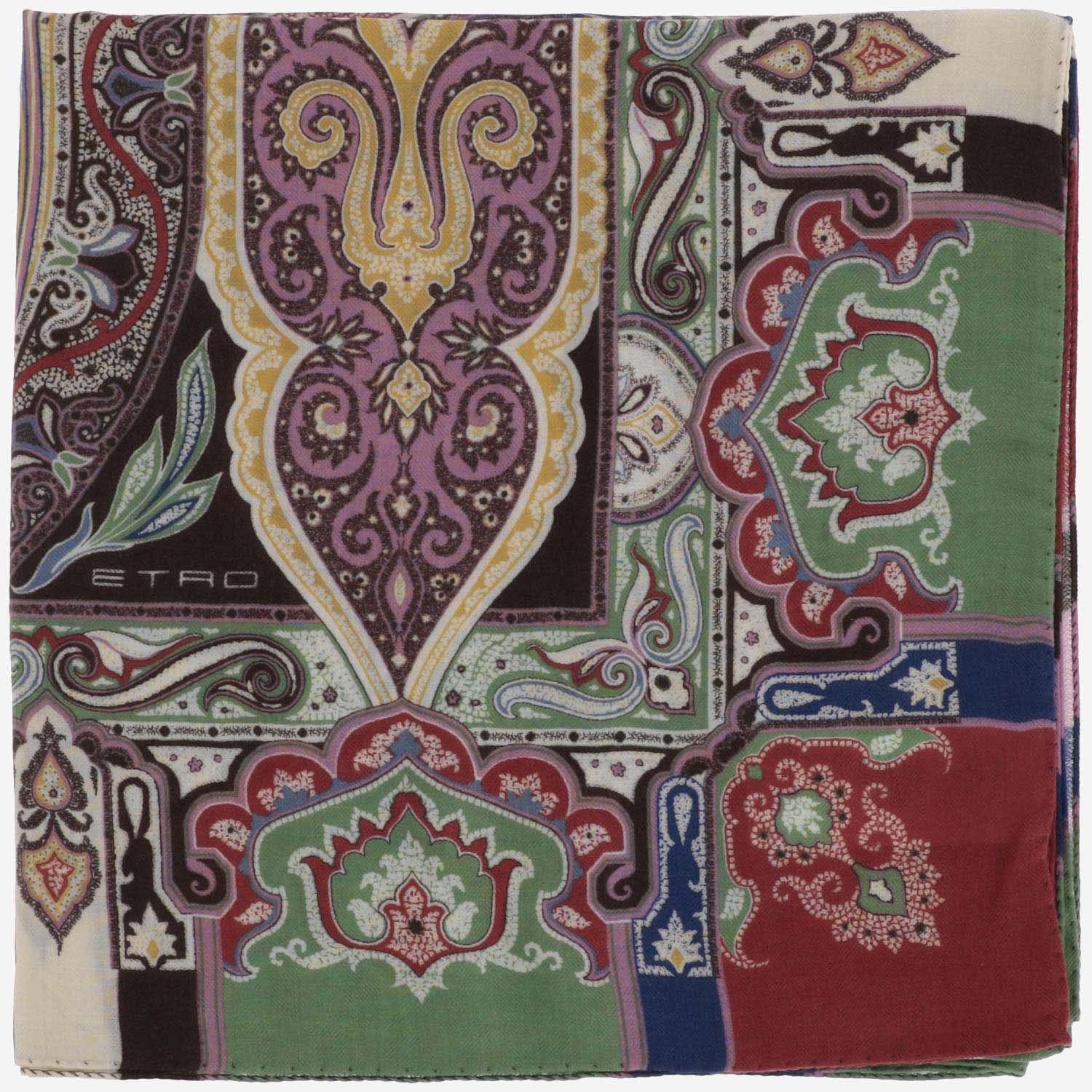 Etro Cashmere And Silk Paisley Shawl In Red