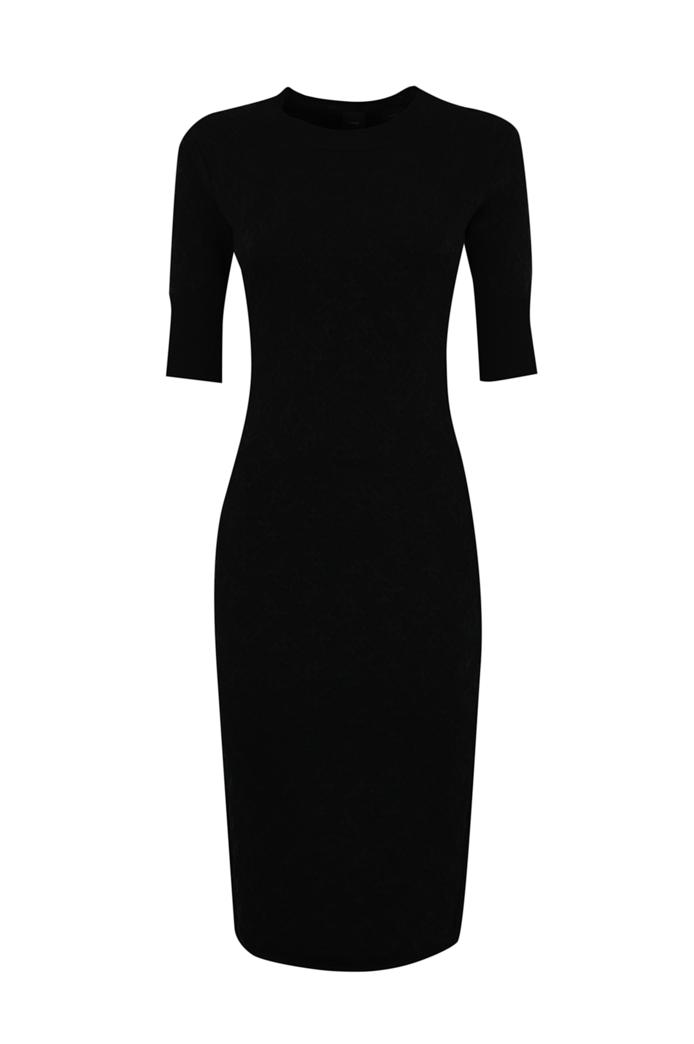 Pinko Viscose And Lyocell Knit Dress In Black