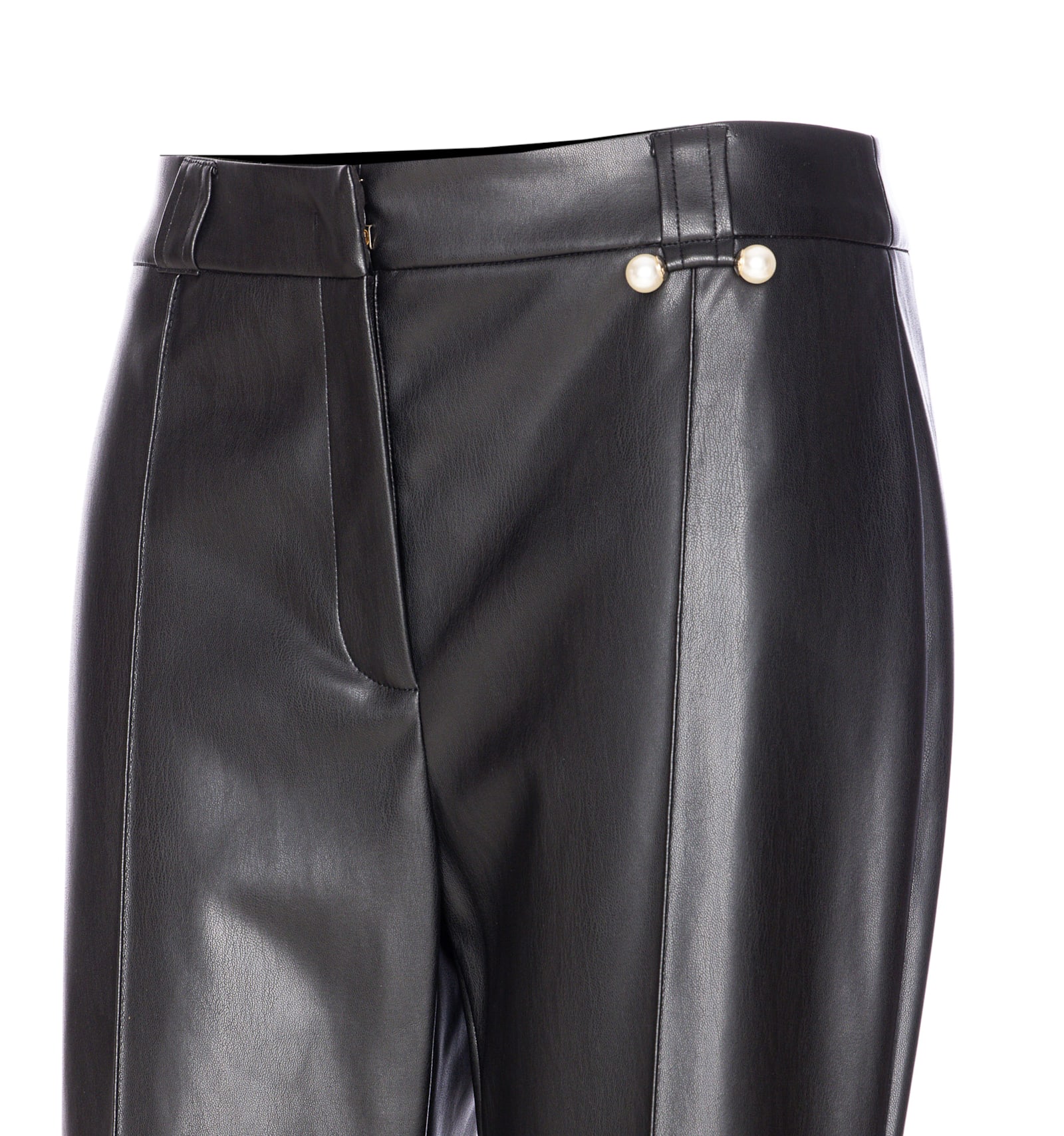 Liu •jo Flare Trousers In Coated Fabric In Black