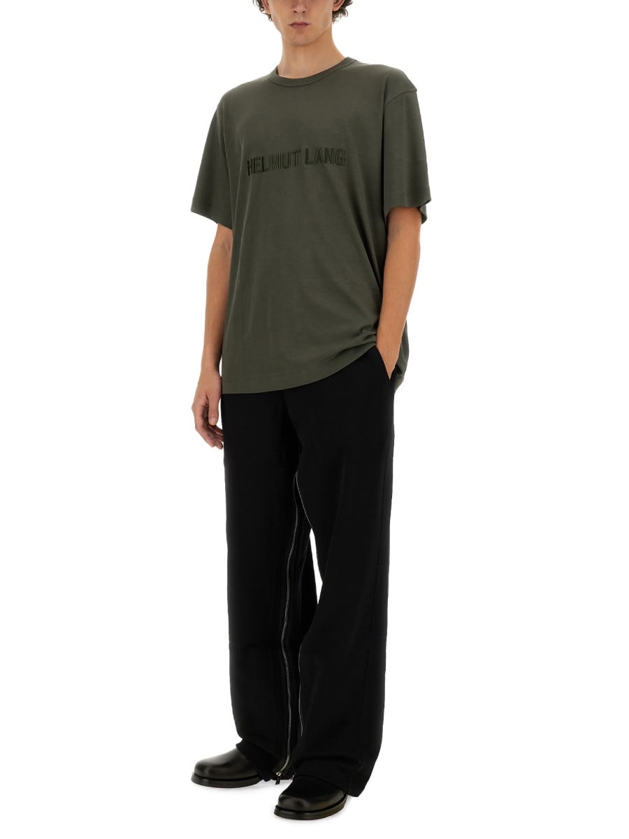 Shop Helmut Lang T-shirt With Logo In Military Green