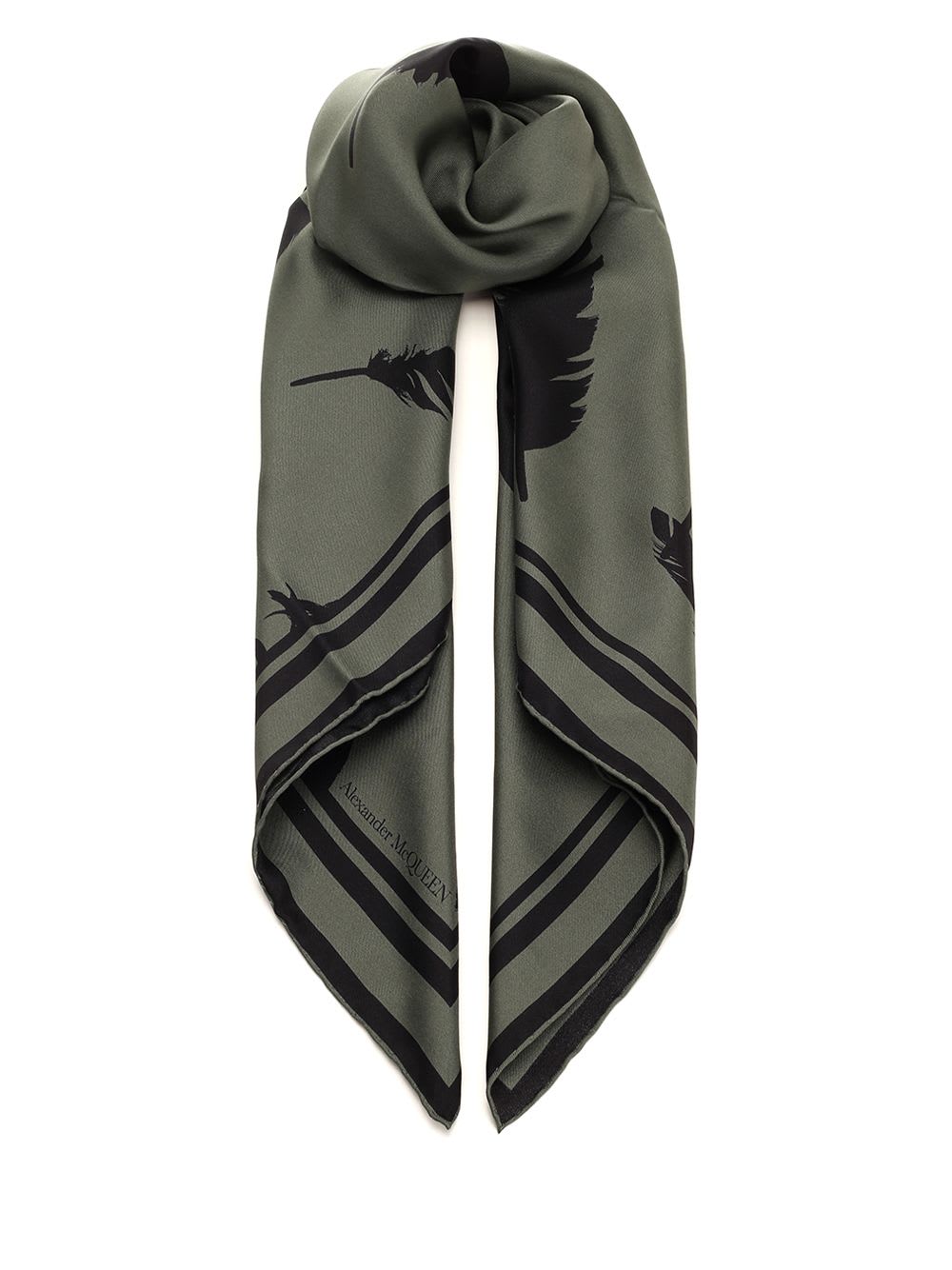 Shop Alexander Mcqueen Silk Foulard In Black