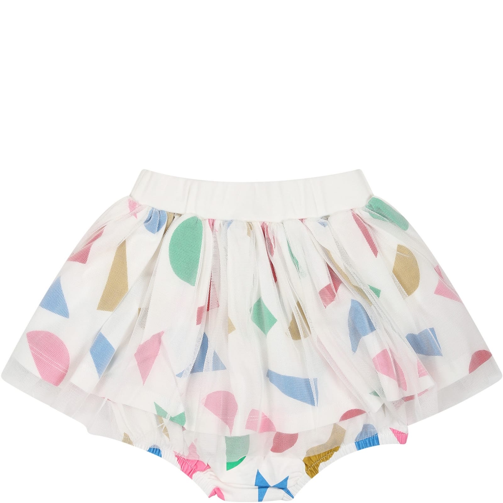 Stella Mccartney Graphic-print Tulle Skirt In Ivory