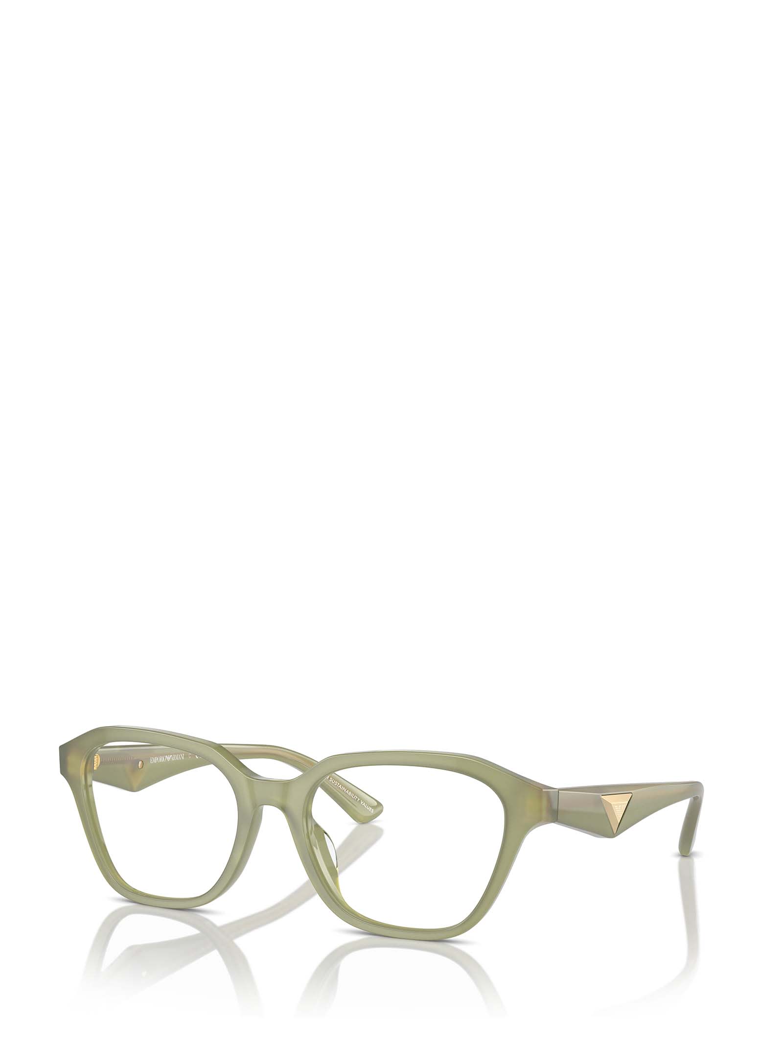 Shop Emporio Armani Ea3235u Shiny Opaline Green Glasses
