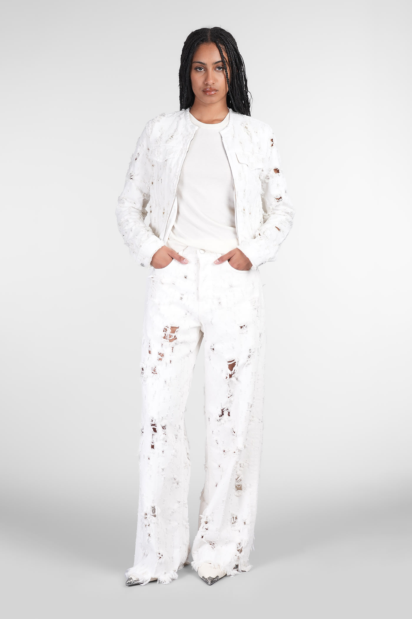 Haikure White Jacket With Rips