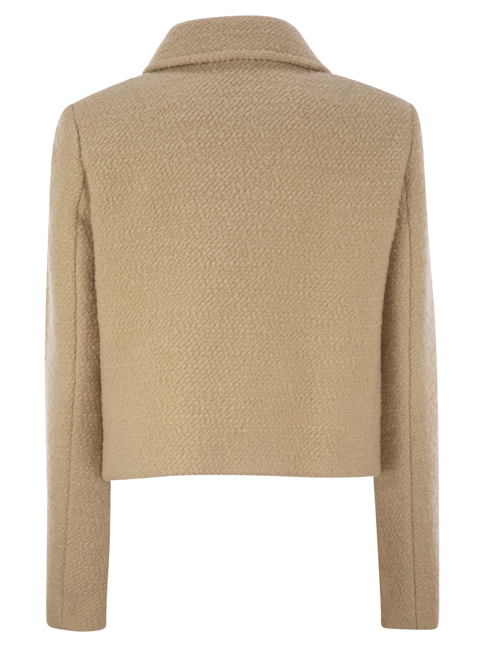 Fay 3-hook Wool Jacket In Beige