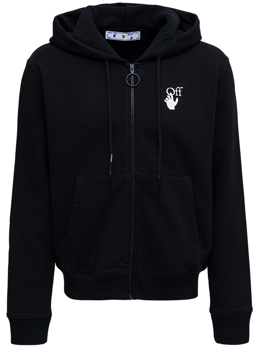 Off-White Black Cotton Hoodie With Degrade Arrow Print