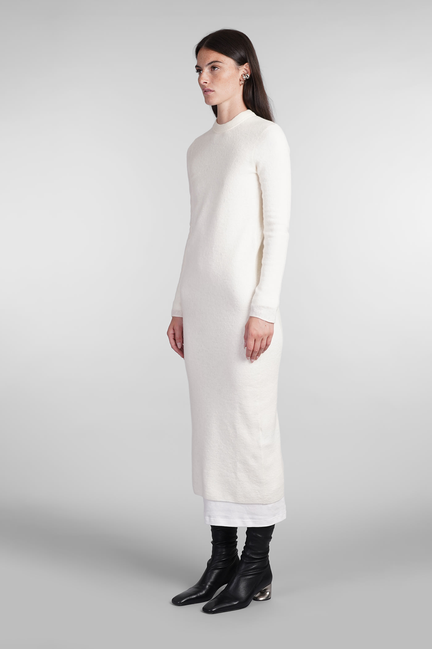 Jil Sander Gestricktes Maxikleid In Beige