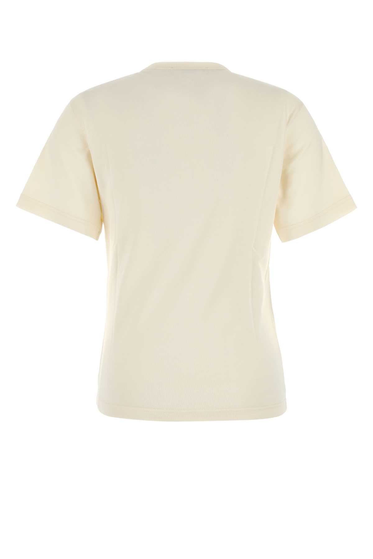 Lemaire Cream Cotton T-shirt In Sand