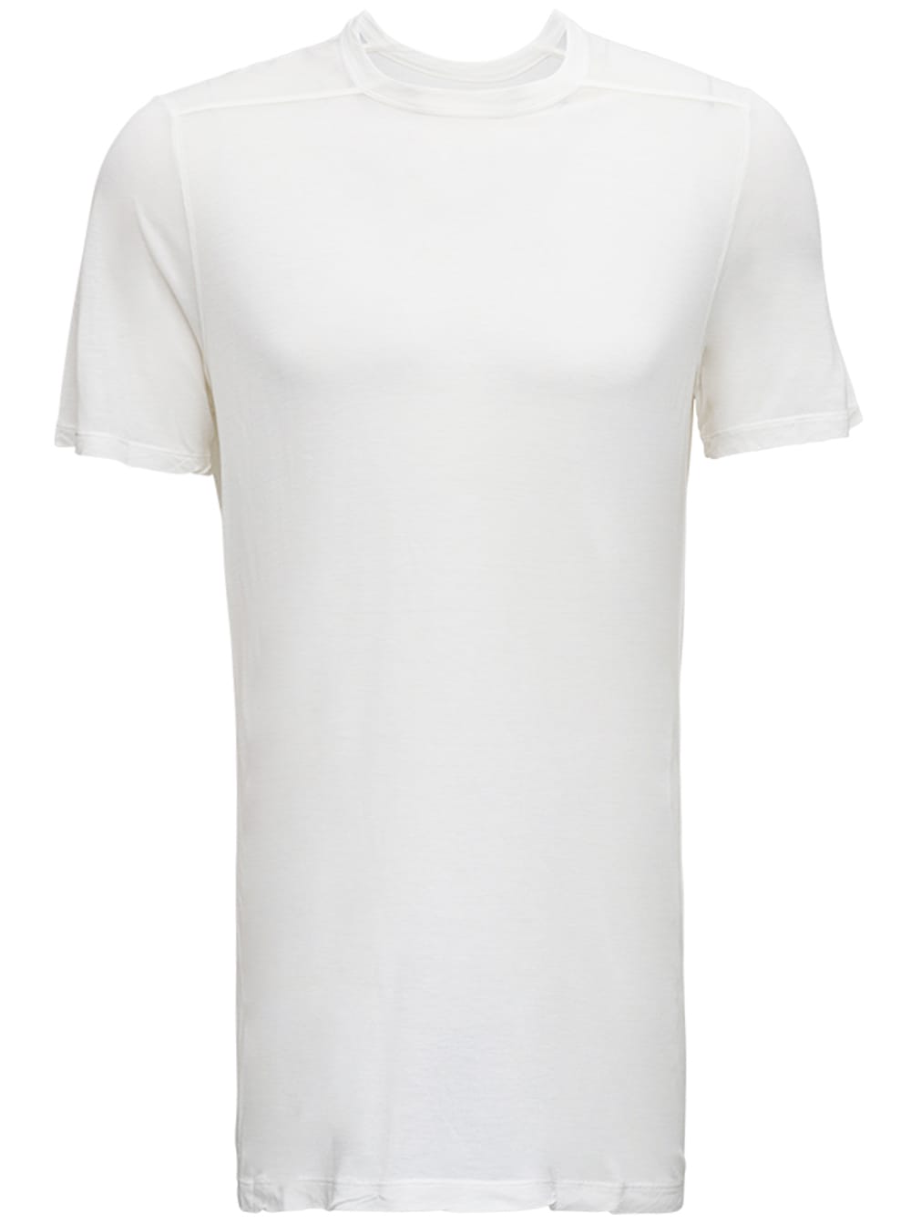 Rick Owens White Viscose And Silk Crew Neck T-shirt