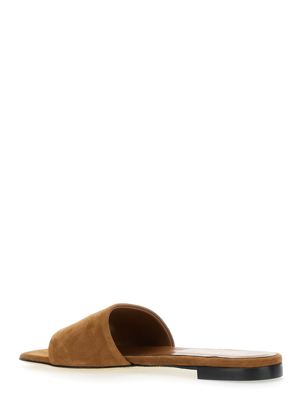 Semicouture Semi Couture Brown Slide Sandals In Suede Woman In Brown