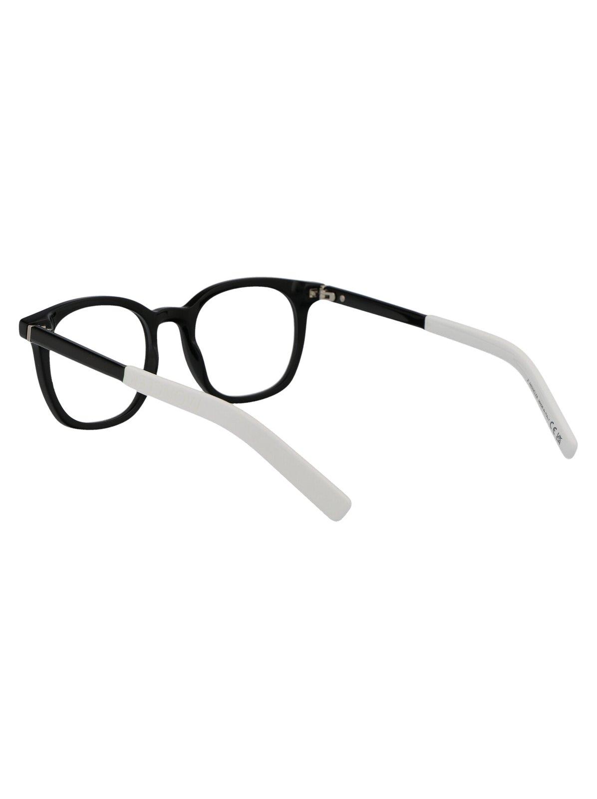 Shop Moncler Round Frame Glasses In 001