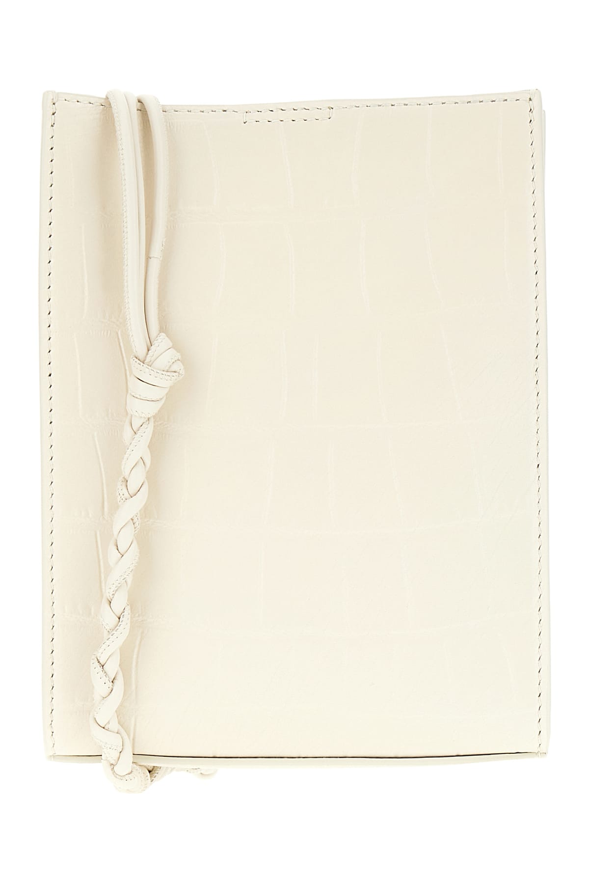 Shop Jil Sander Ivory Leather Small Tangle Crossbody Bag In 105