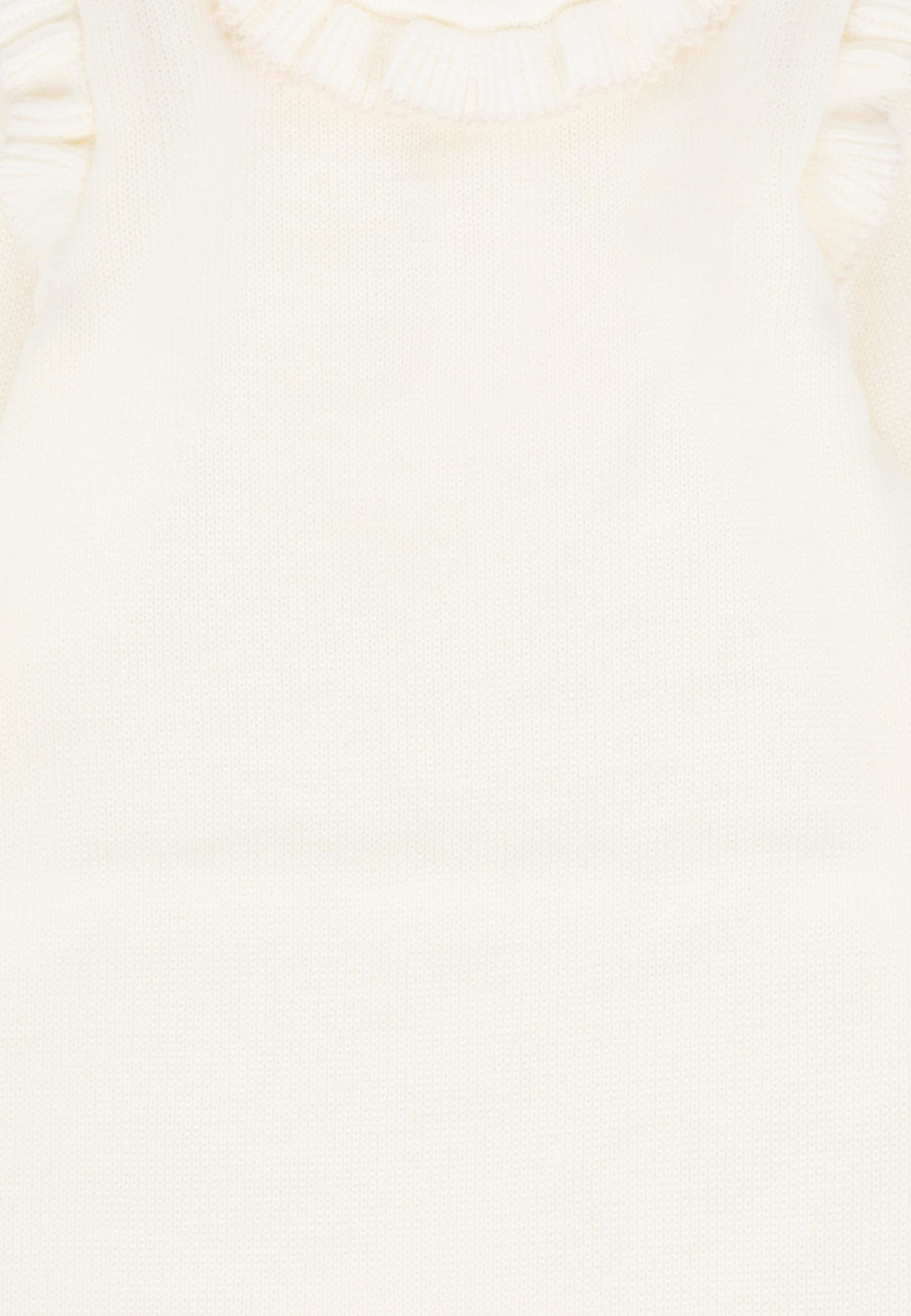 Little Bear Ivory Romper For Baby Girl In Neutral