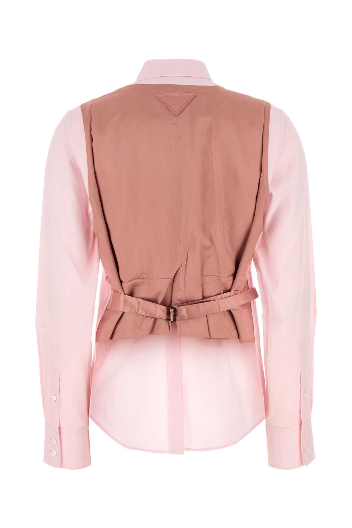 Shop Prada Pastel Pink Oxford Shirt In Rosa