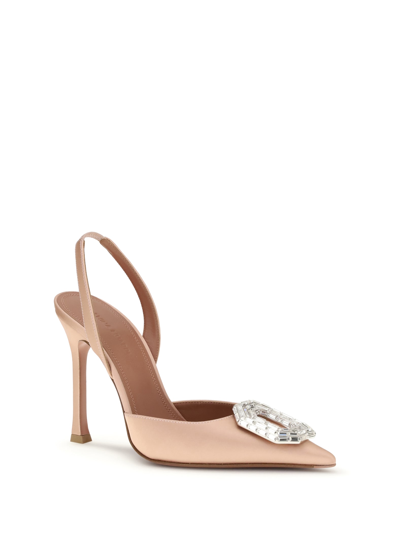 Amina Muaddi Multicolor Calf Leather Bos Taurus High Heel Pumps In Multi