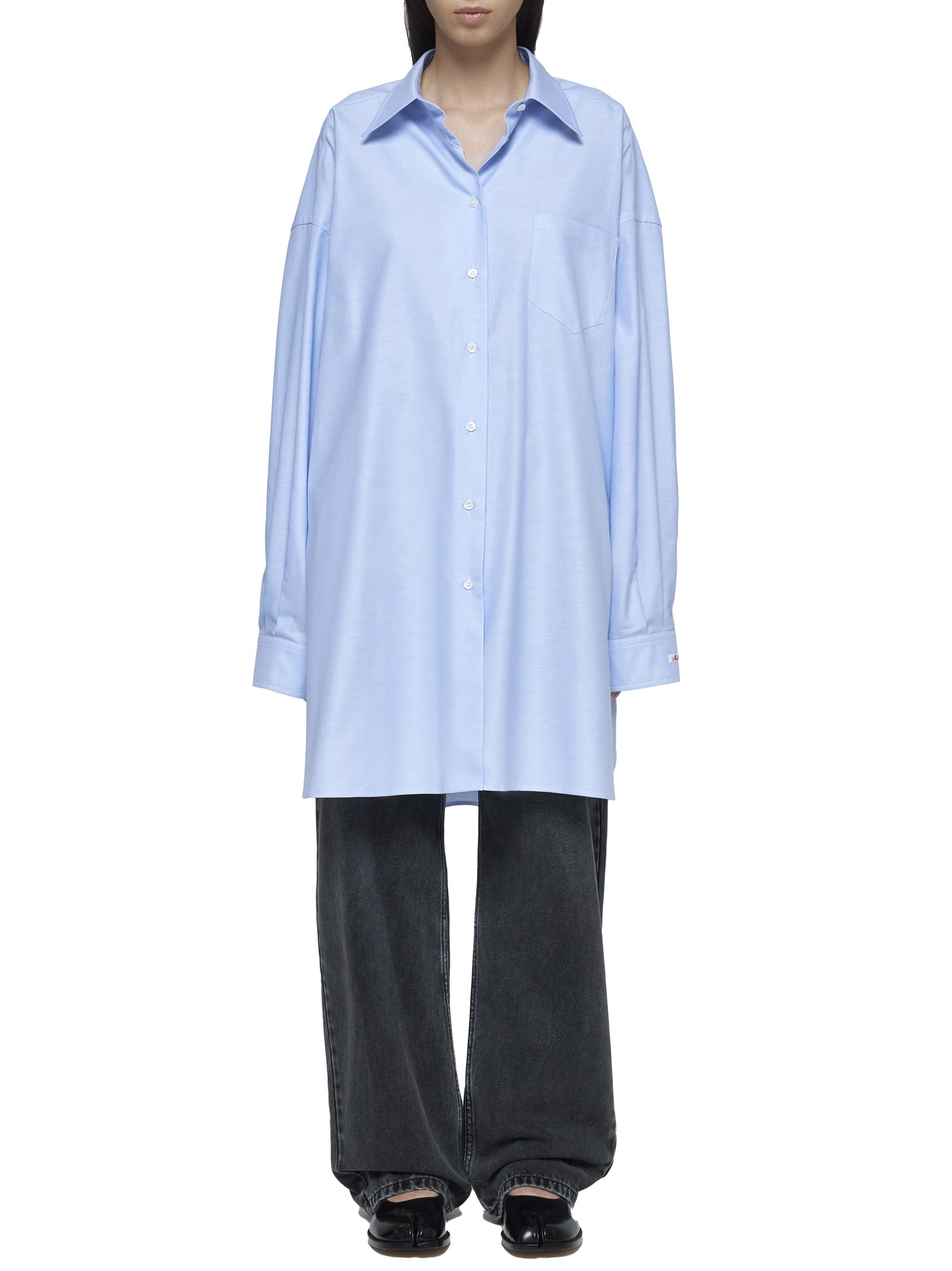 Shop Maison Margiela Shirt In Light Blue