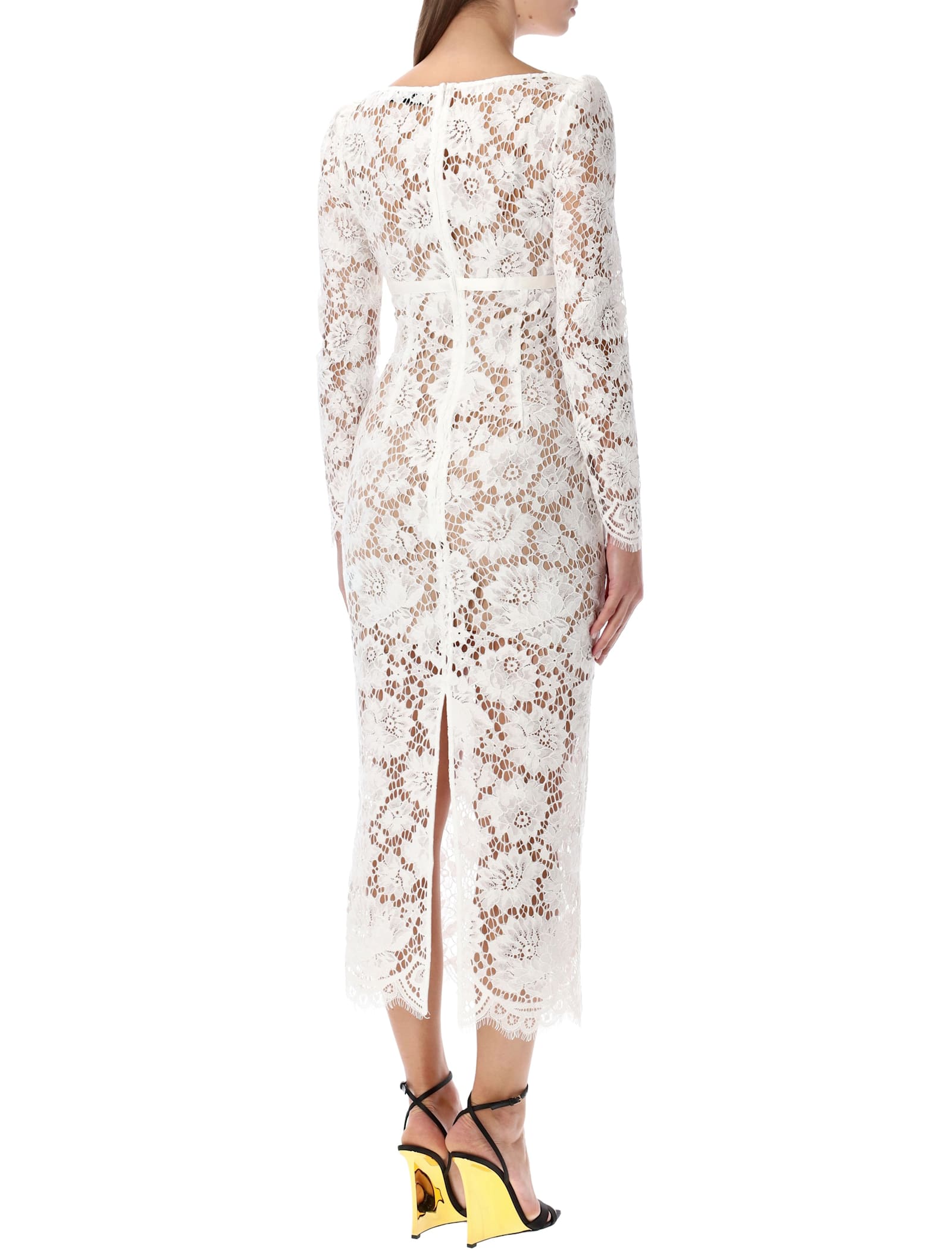 Self-portrait Lace Midi Dress In White