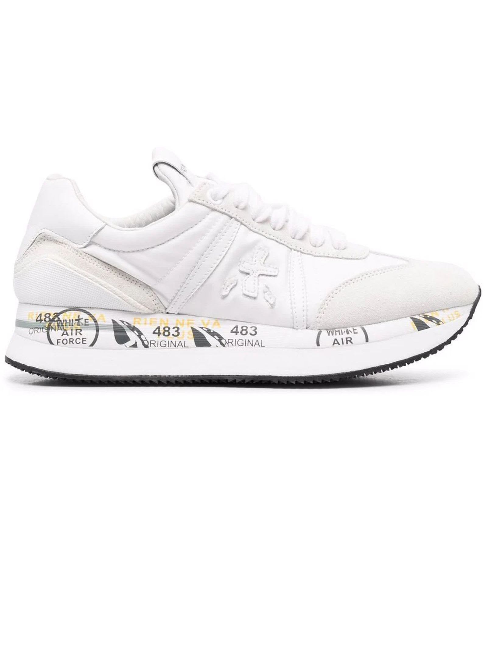 Conny White Leather Sneakers