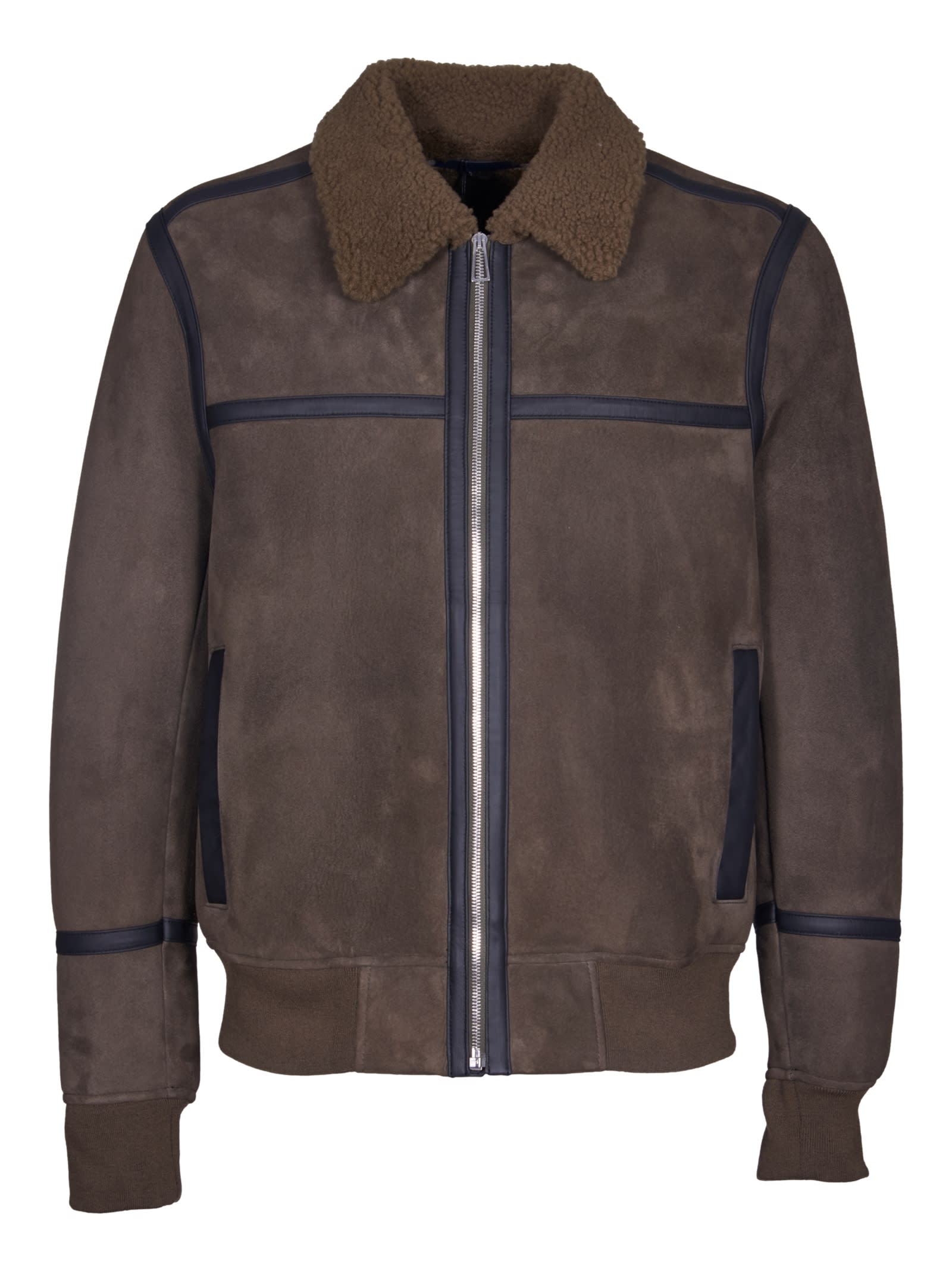 Shop Paul Smith Sheepskin Jacket In Brown