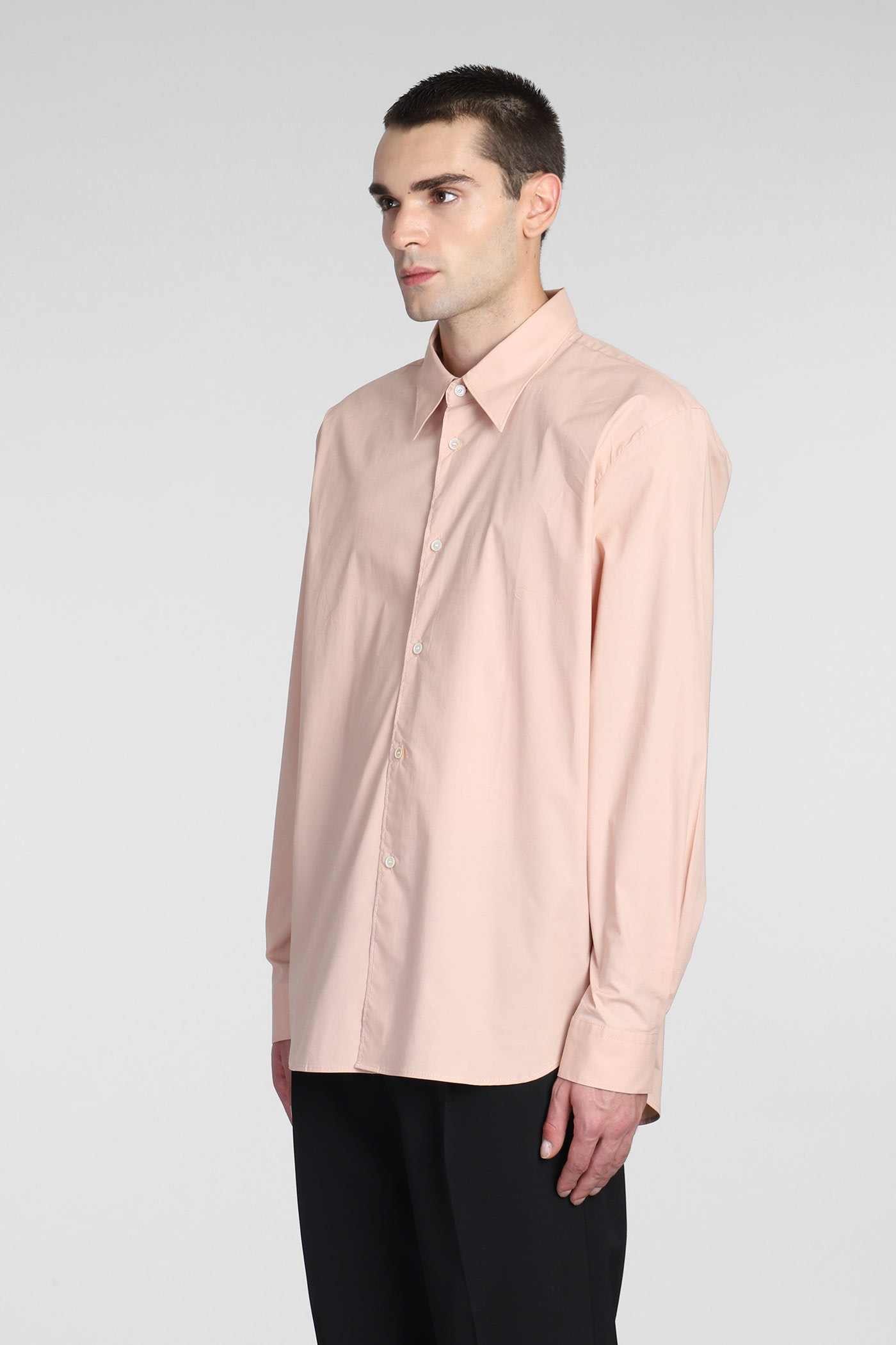 Shop Acne Studios Shirt In Rose-pink Cotton In Aht Blush Beige