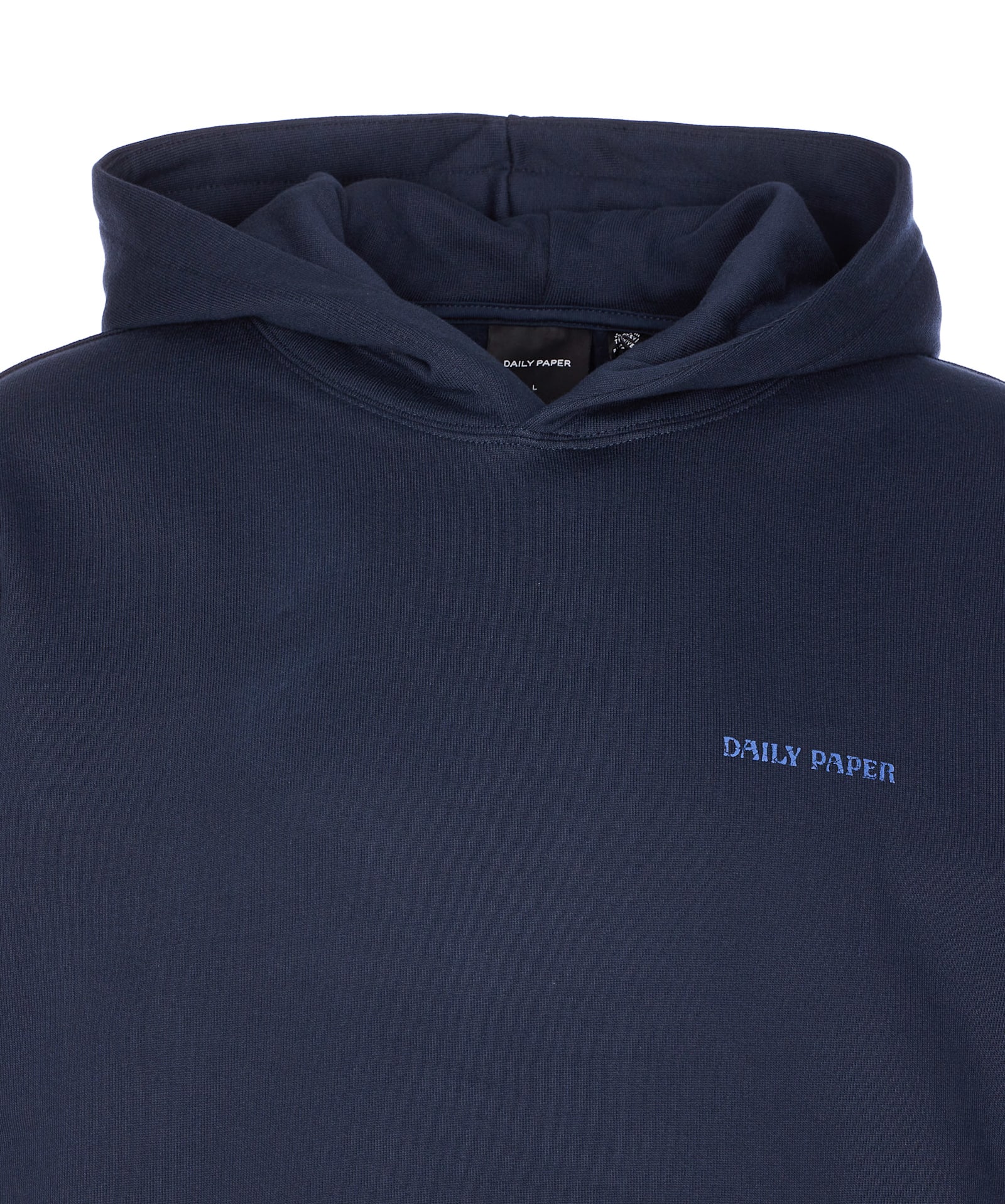 Daily Paper Candle Label Kangaroo-pocket Print Hoodie In Blue