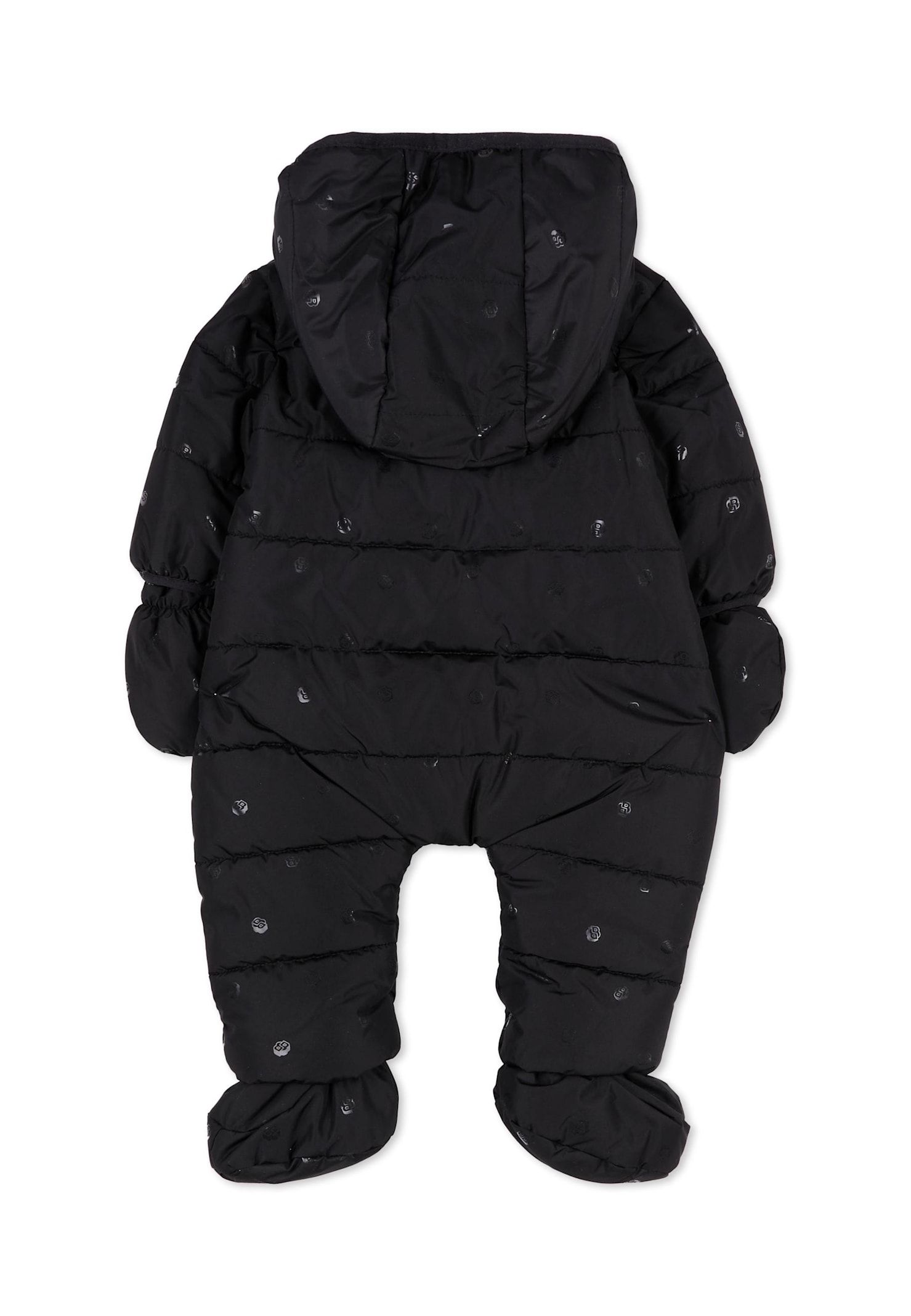 Hugo Boss Black Down Jacket For Baby Boy With Logo In Black