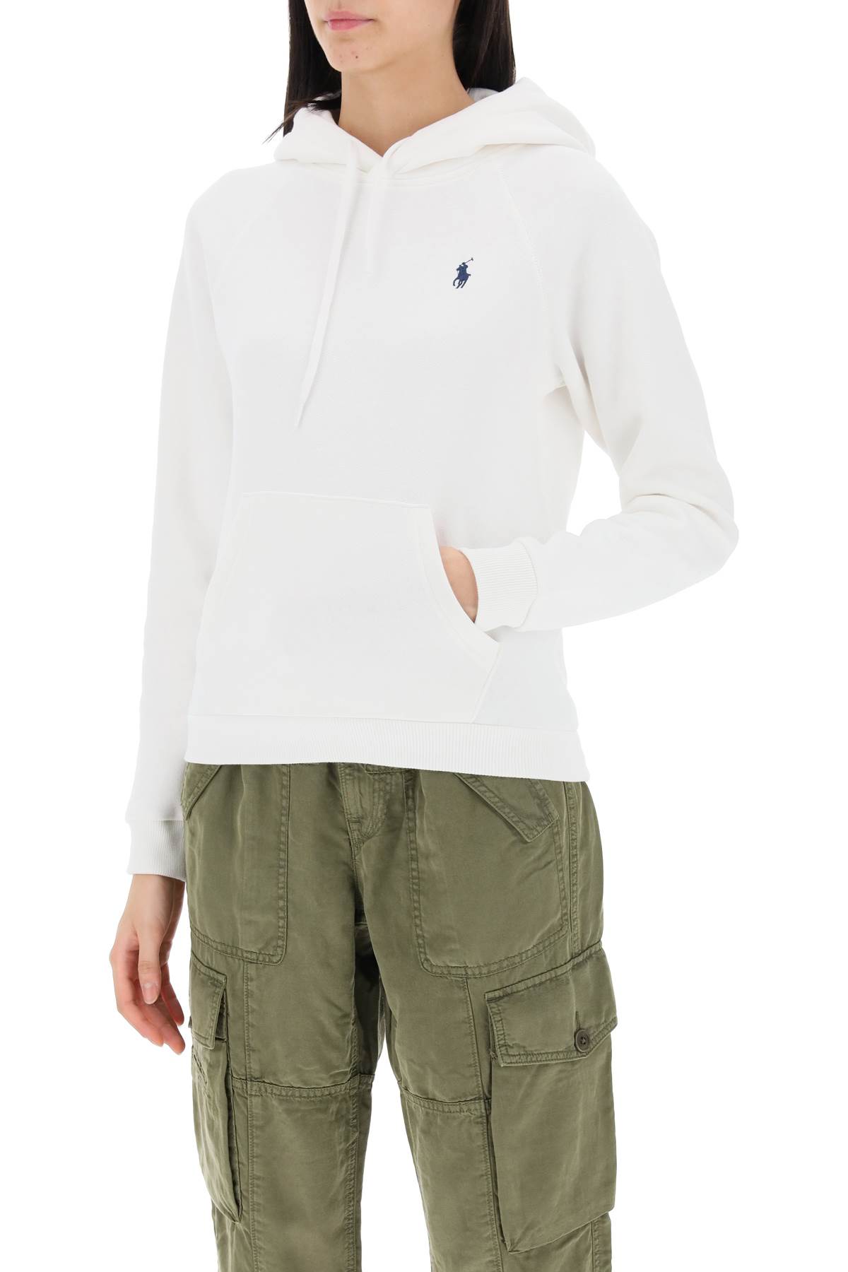 Polo Ralph Lauren Ralph Lauren White Jersey Hoodie With Motif In White (white)